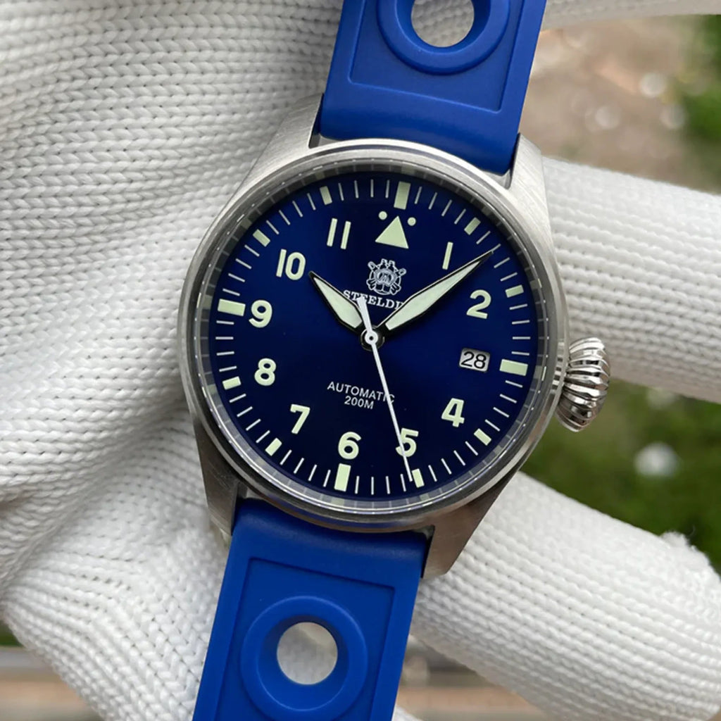 Steeldive SD1928 Classic Pilot Men Watch - Blue - DREAM WATCHES
