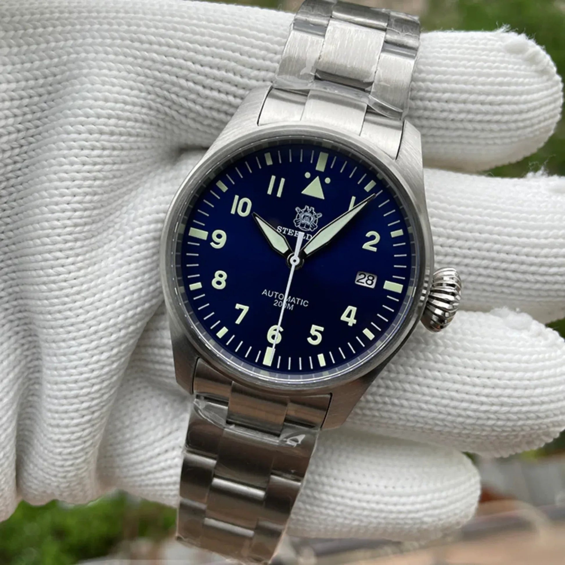 Steeldive SD1928 Classic Pilot Men Watch - Blue - DREAM WATCHES