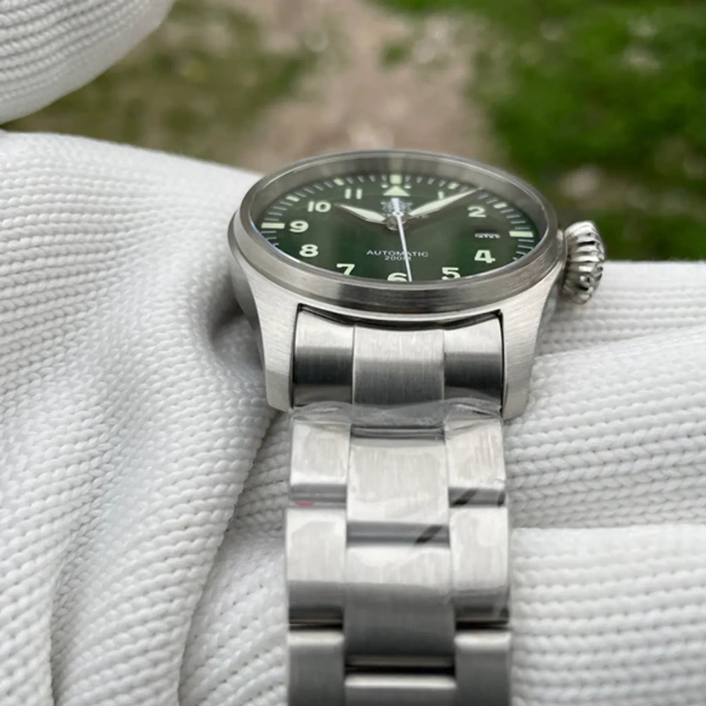 Steeldive SD1928 Classic Pilot Men Watch - Green - DREAM WATCHES