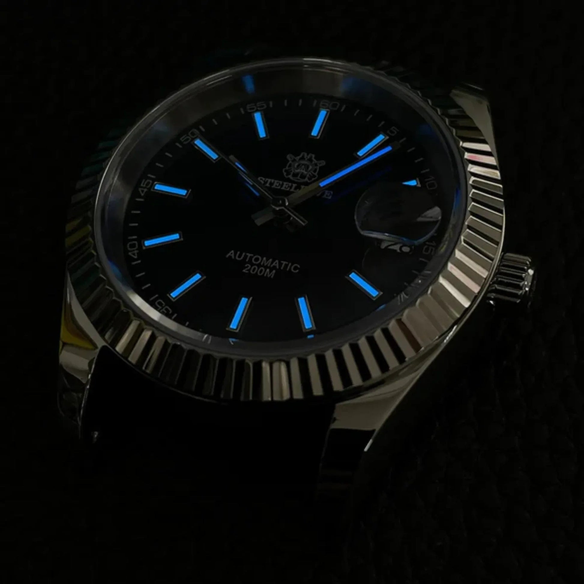 Steeldive SD1933 DJ Homage Men Watches - Black Dial with Jubilee Bracelet - DREAM WATCHES