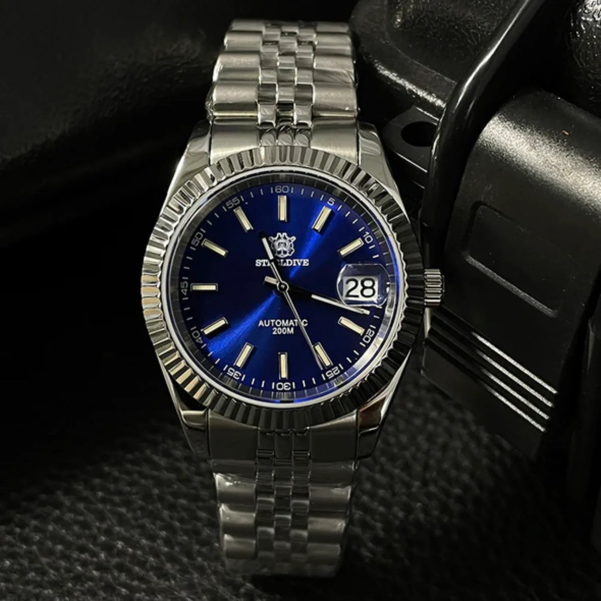 Steeldive SD1933 DJ Homage Men Watches - Blue Dial With Jubilee Bracelet - DREAM WATCHES