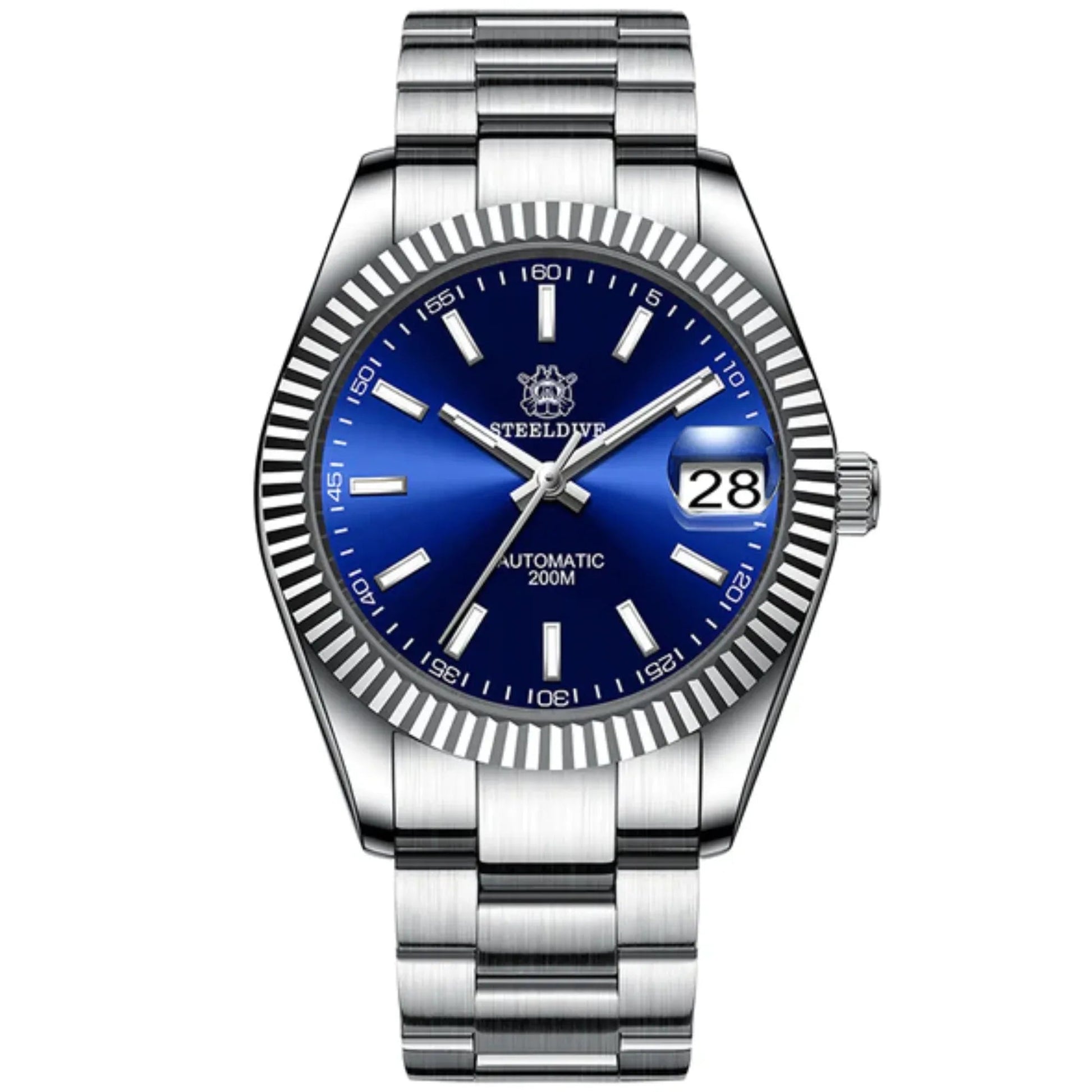 Steeldive SD1933 DJ Homage Men Watches - Blue Dial With Jubilee Bracelet - DREAM WATCHES