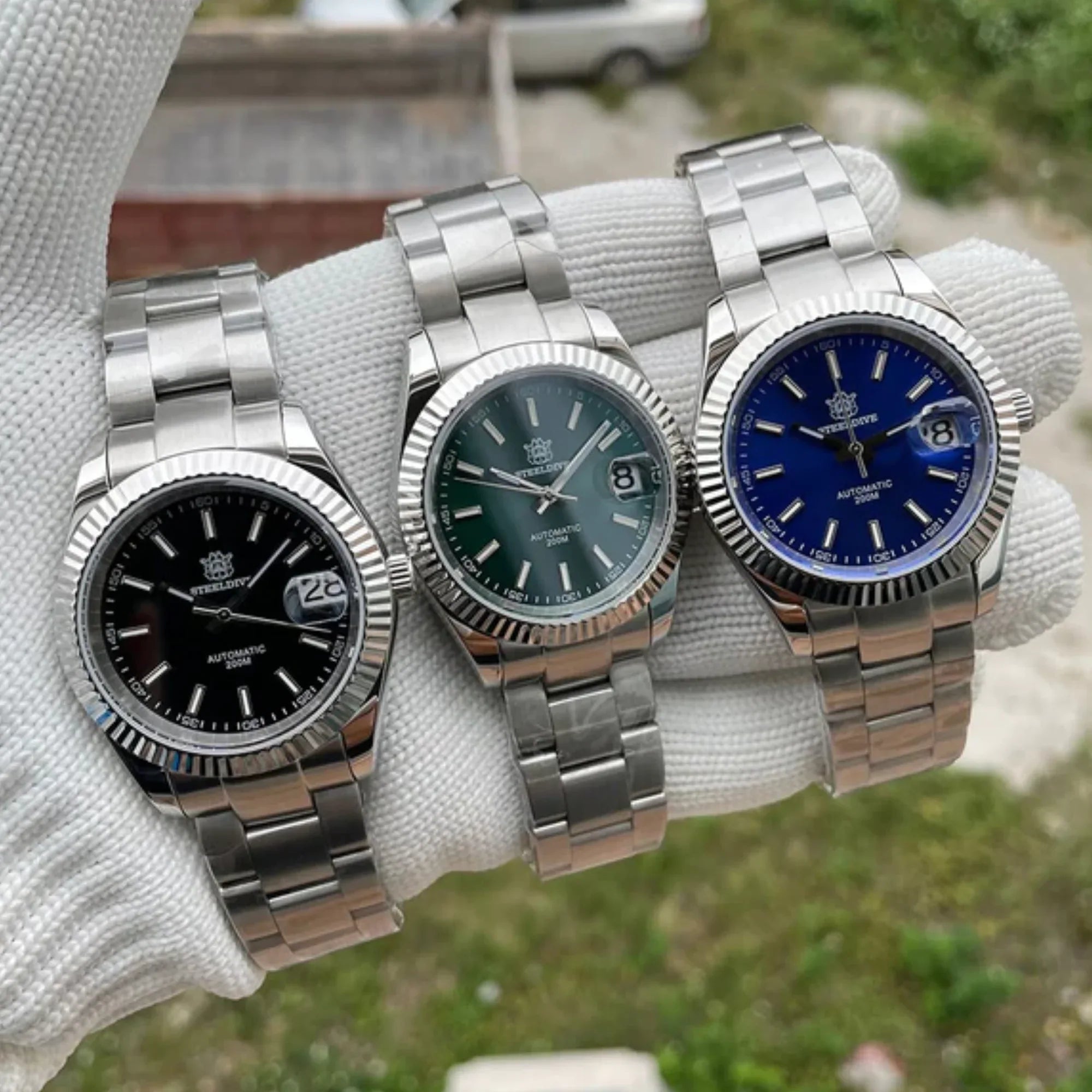 Steeldive SD1933 DJ Homage Men Watches - Blue Dial With Jubilee Bracelet - DREAM WATCHES