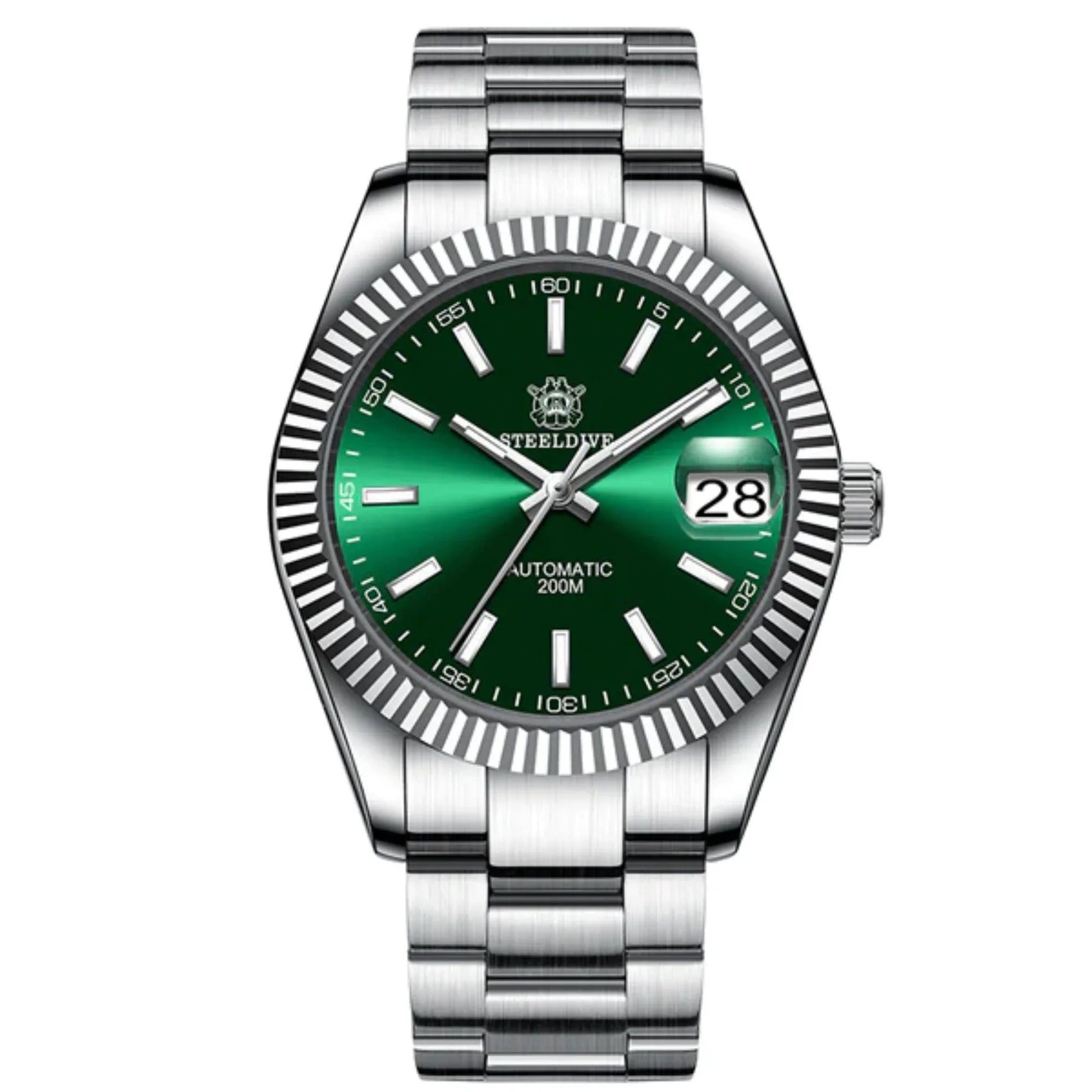 Steeldive SD1933 DJ Homage Men Watches - Green Dial with Oyster Bracelet - DREAM WATCHES