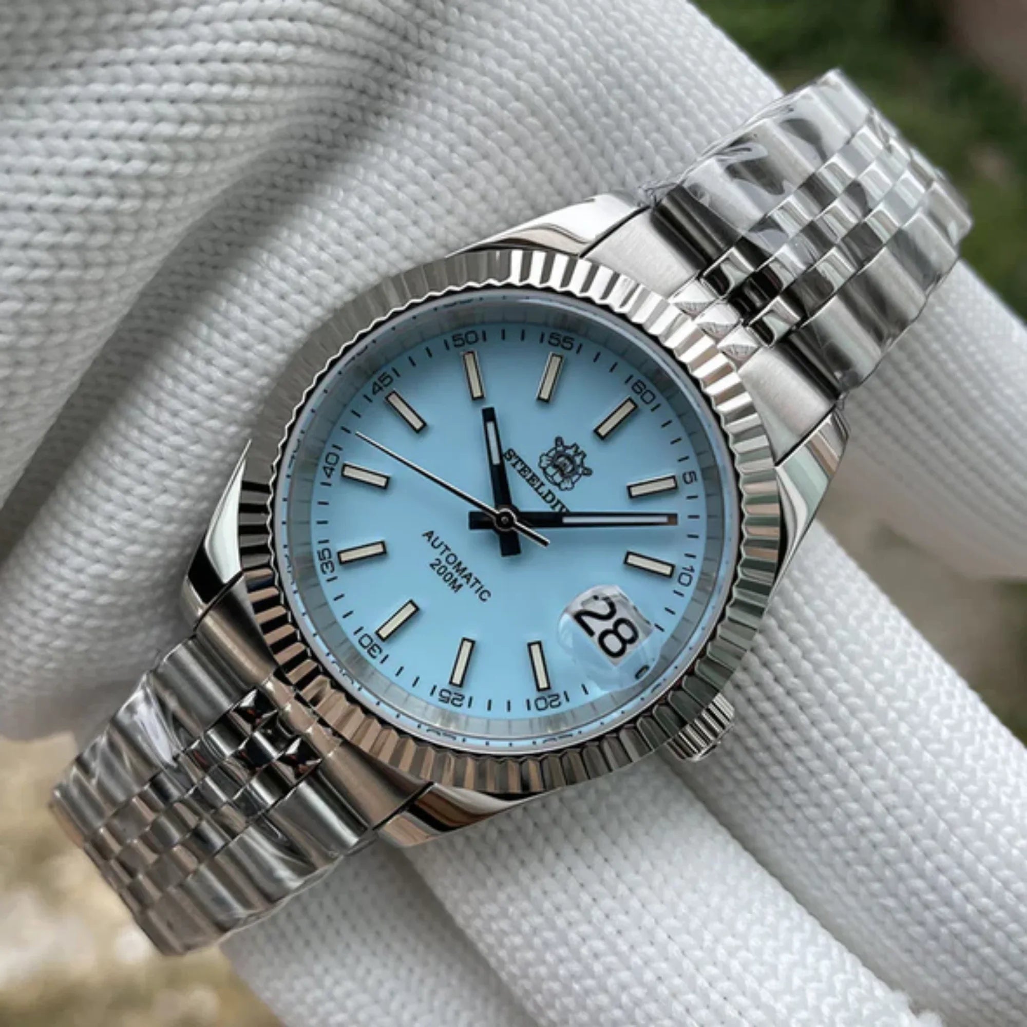 Steeldive SD1933 DJ Homage Men Watches - Tiffany Blue Dial With Jubilee Bracelet - DREAM WATCHES