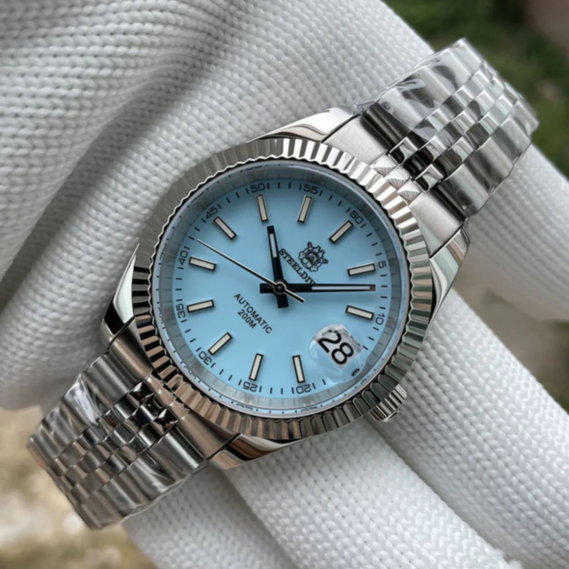 Steeldive SD1933 DJ Homage Men Watches - Tiffany Blue Dial With Jubilee Bracelet - DREAM WATCHES