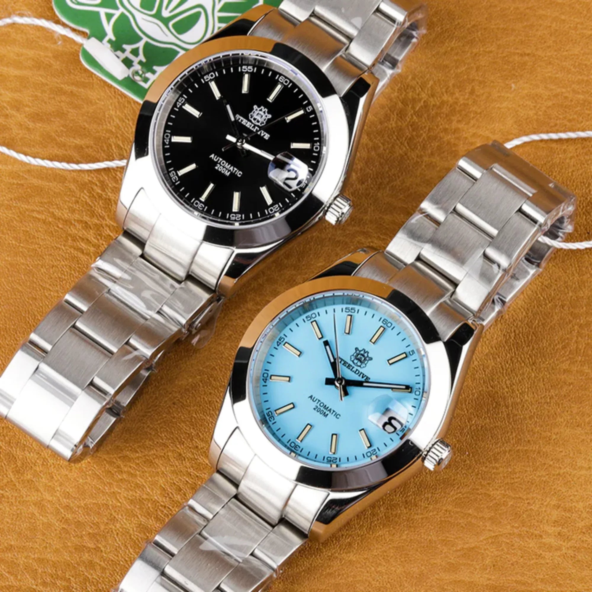 Steeldive SD1934 Vintage Diver Watch - Black Dial With Oyster Bracelet - DREAM WATCHES