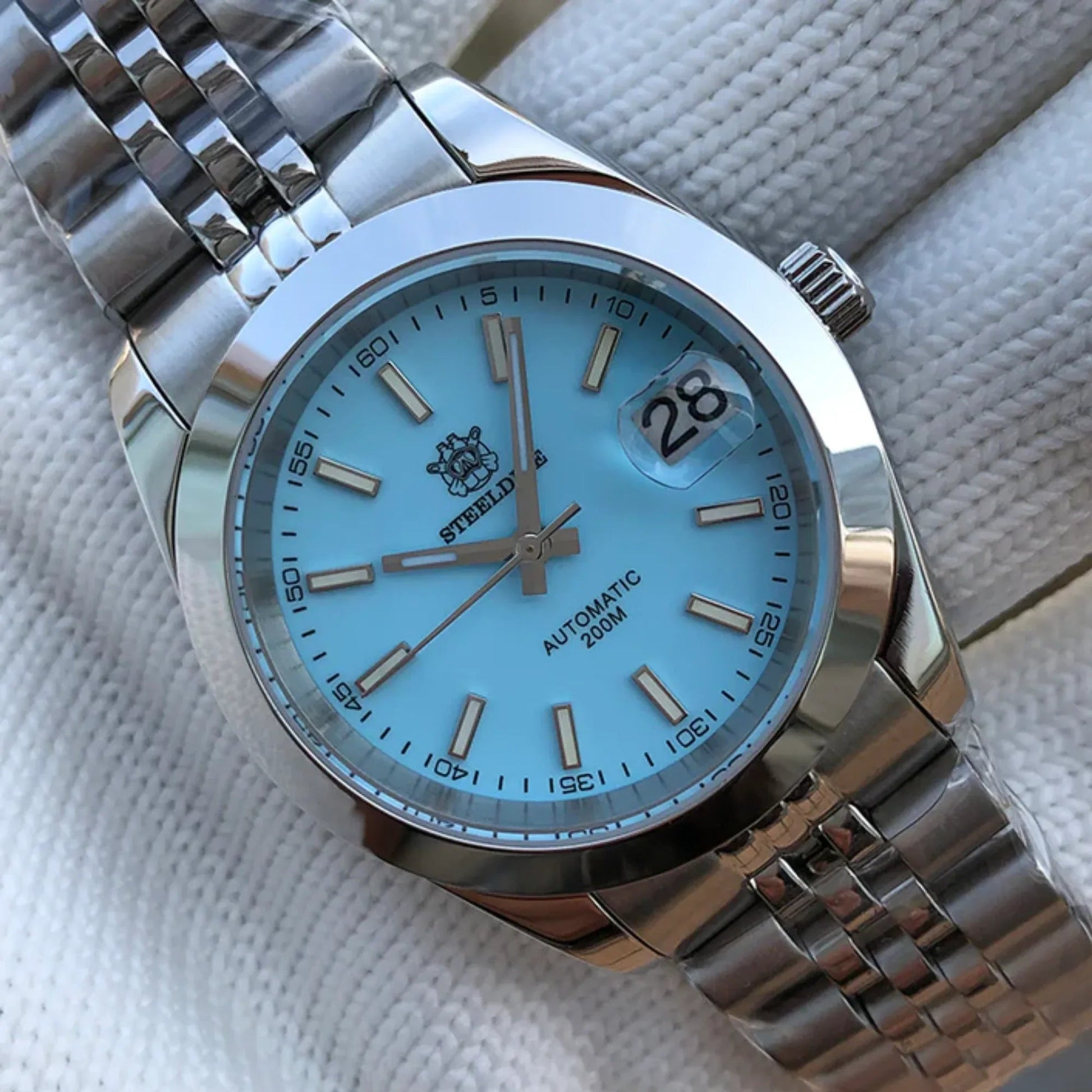 Steeldive SD1934 Vintage Diver Watch - Blue Dial With Oyster Bracelet - DREAM WATCHES