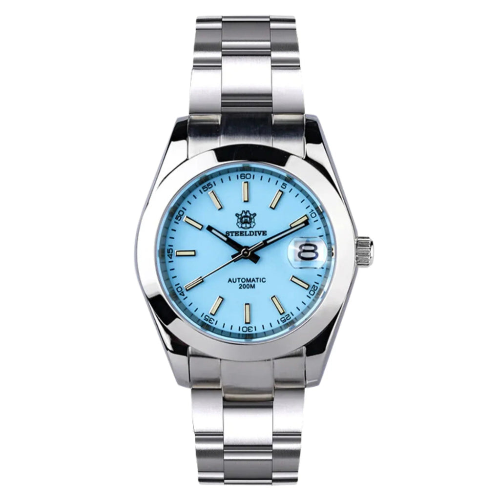 Steeldive SD1934 Vintage Diver Watch - Blue Dial With Oyster Bracelet - DREAM WATCHES