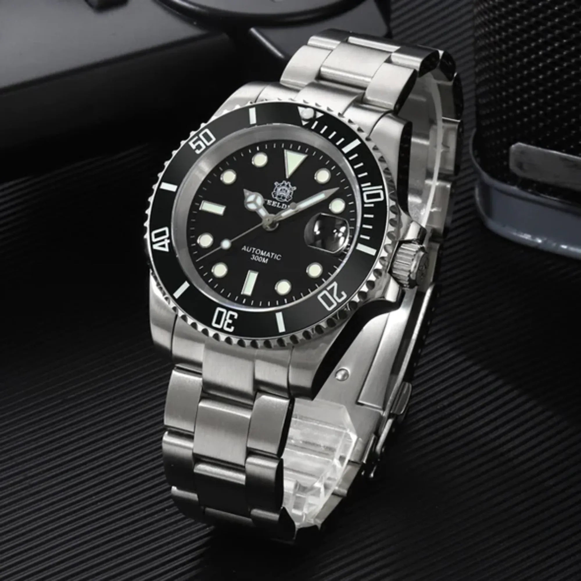 Steeldive SD1953 Sub Men Dive Watch V2 Black Dial With Oyster Bracelet - DREAM WATCHES