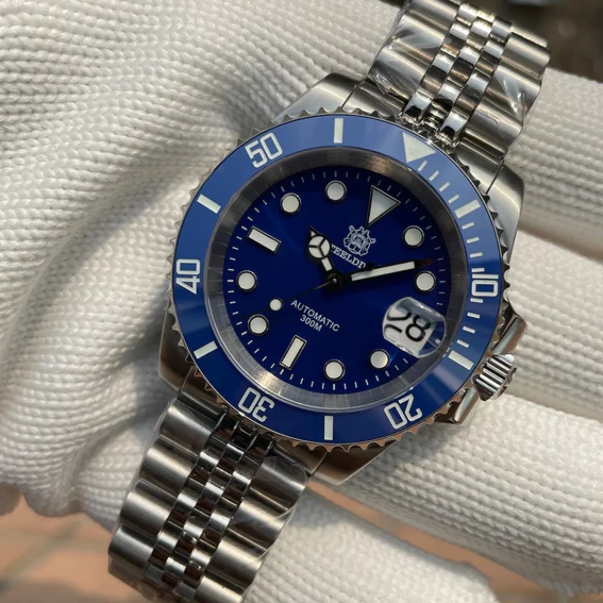 Steeldive SD1953 Sub Men Dive Watch V2 Blue Dial With Jubilee Bracelet - DREAM WATCHES