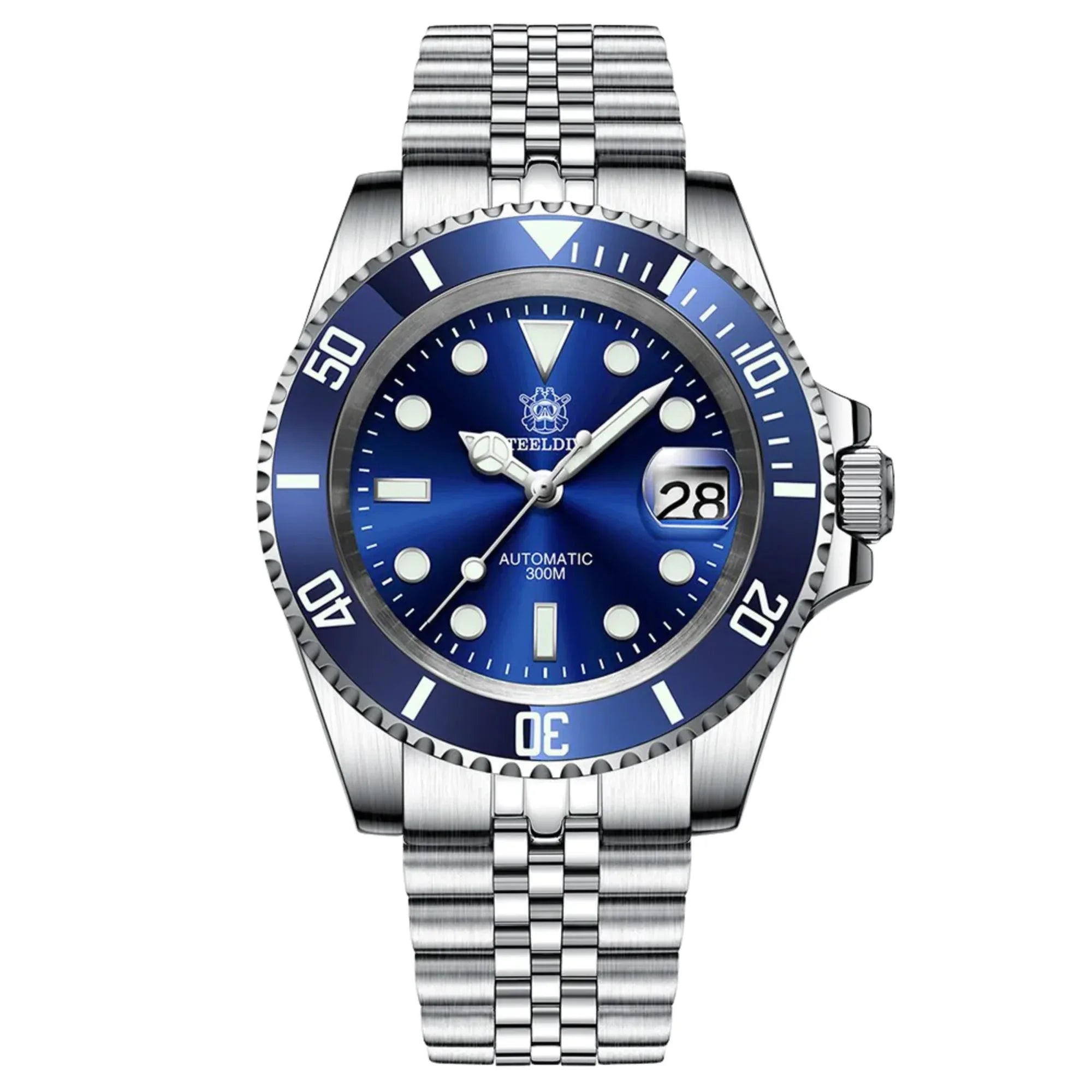 Steeldive SD1953 Sub Men Dive Watch V2 Blue Dial With Jubilee Bracelet - DREAM WATCHES