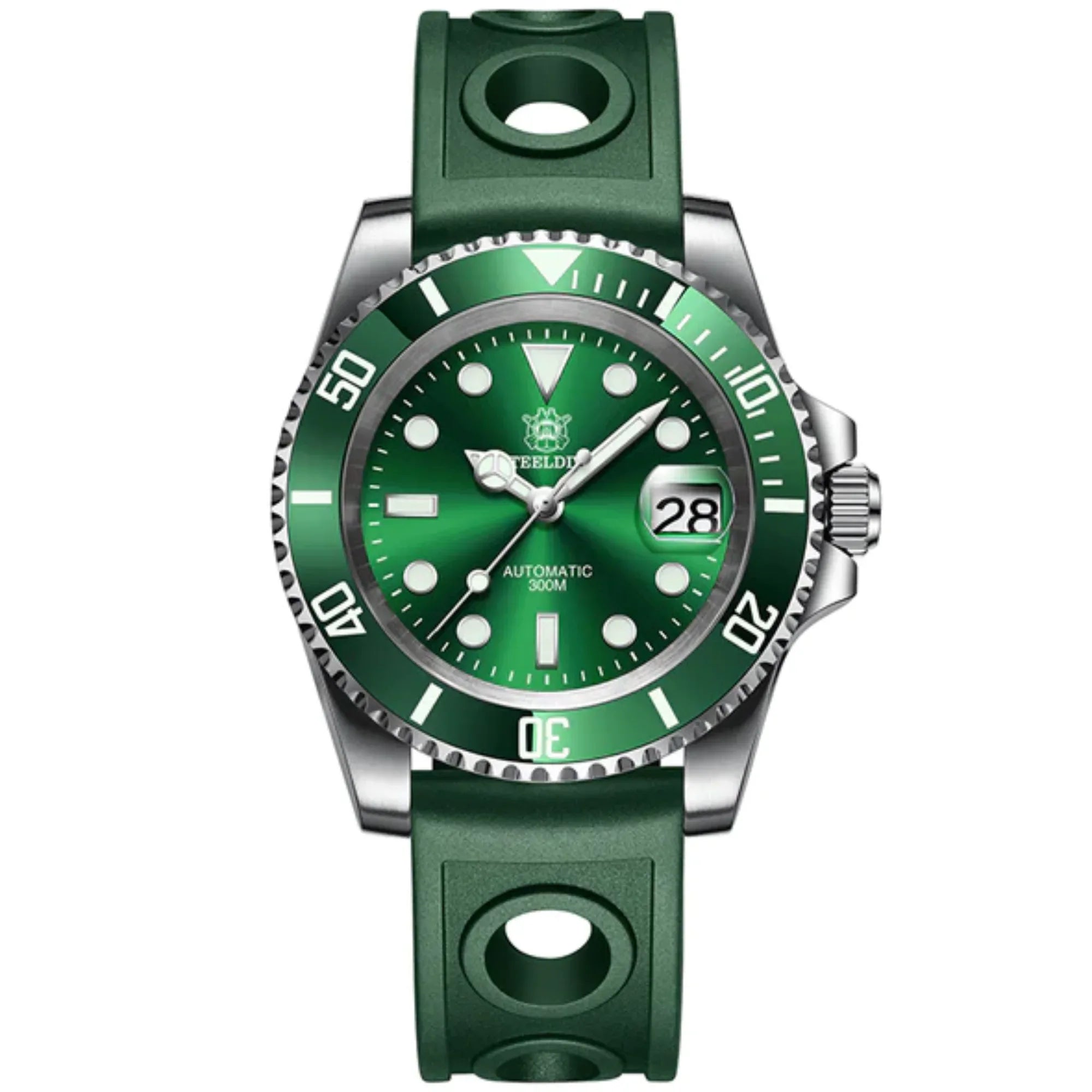 Steeldive SD1953 Sub Men Dive Watch V2 Green Dial With Oyster Bracelet - DREAM WATCHES