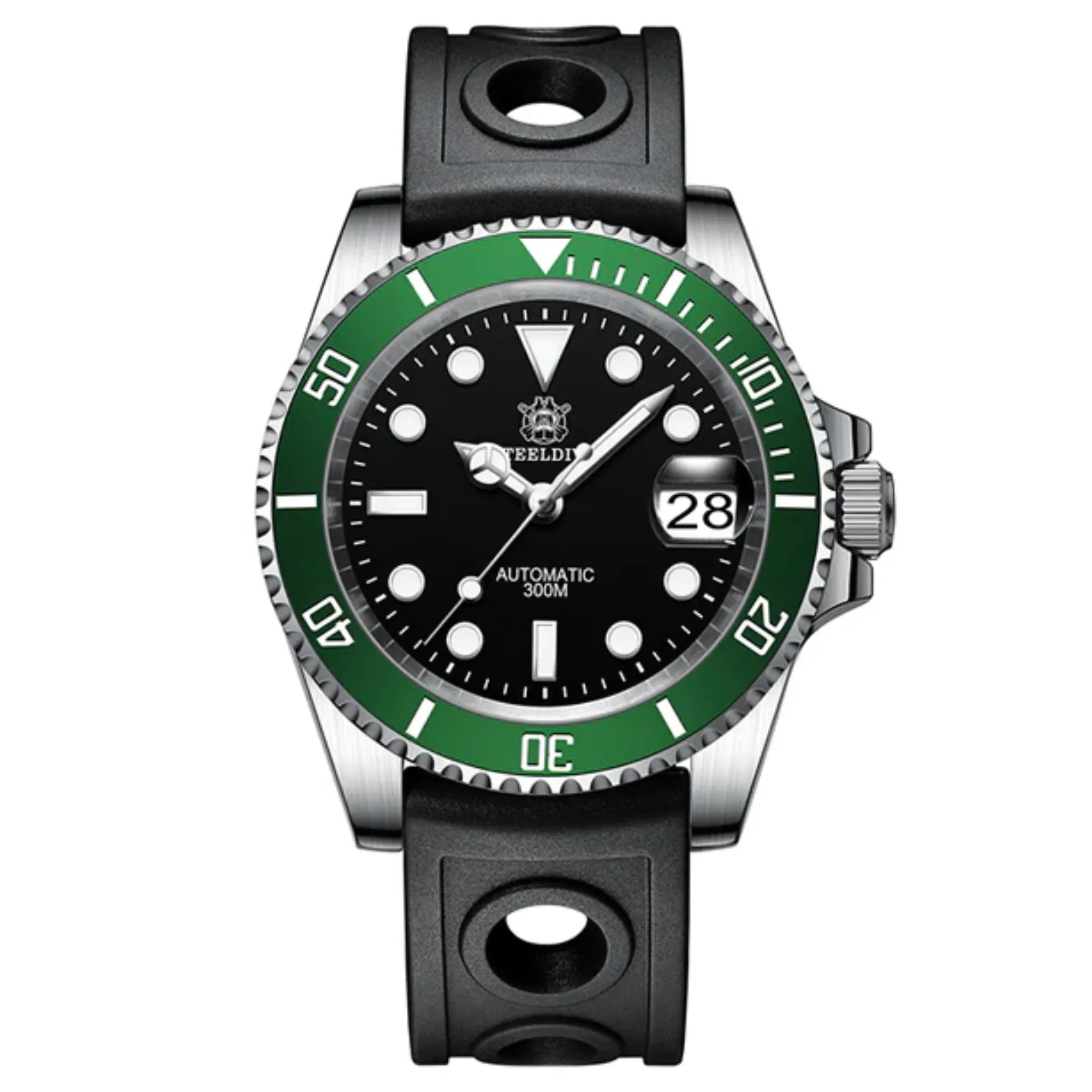 Steeldive SD1953 Sub Men Dive Watch V2 Green/Black Dial With Oyster Bracelet - DREAM WATCHES