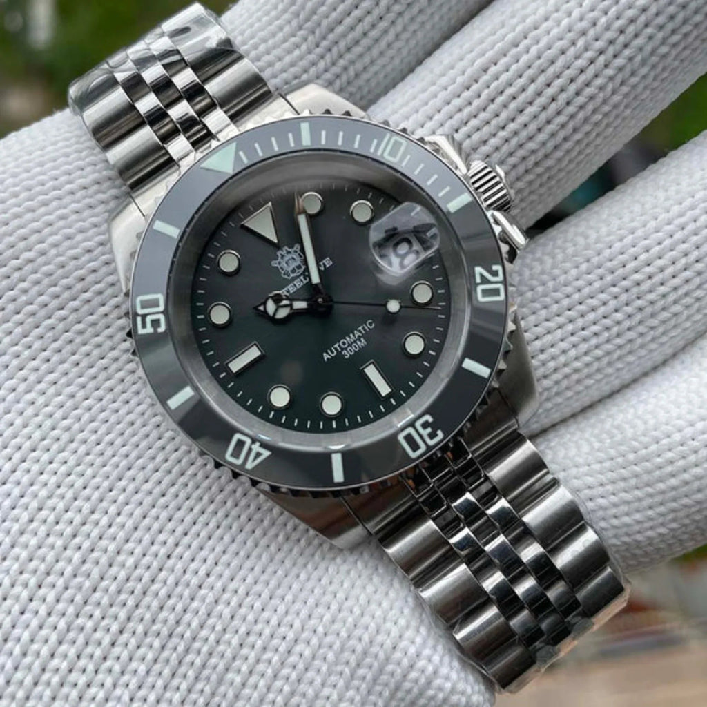 Steeldive SD1953 Sub Men Dive Watch V2 Grey Dial With Jubilee Bracelet - DREAM WATCHES