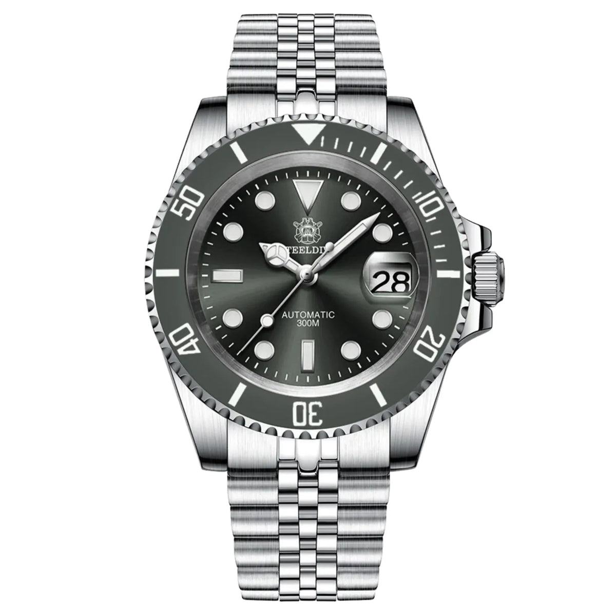 Steeldive SD1953 Sub Men Dive Watch V2 Grey Dial With Jubilee Bracelet ...