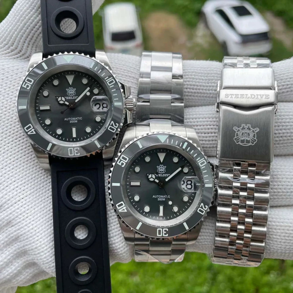 Steeldive SD1953 Sub Men Dive Watch V2 Grey Dial With Oyster Bracelet - DREAM WATCHES