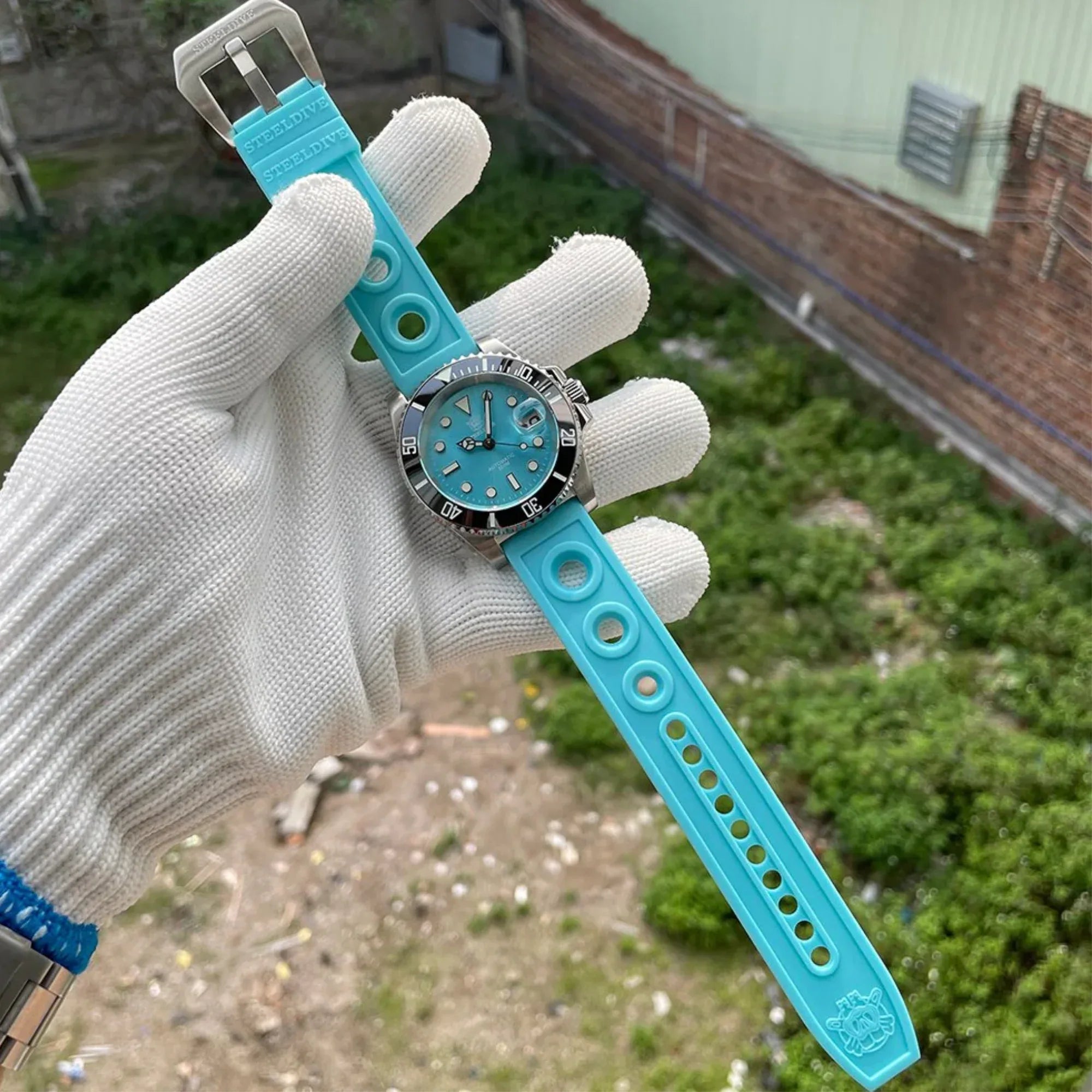 Steeldive SD1953 Sub Men Dive Watch V2 Light Blue Dial With Jubilee Bracelet - DREAM WATCHES