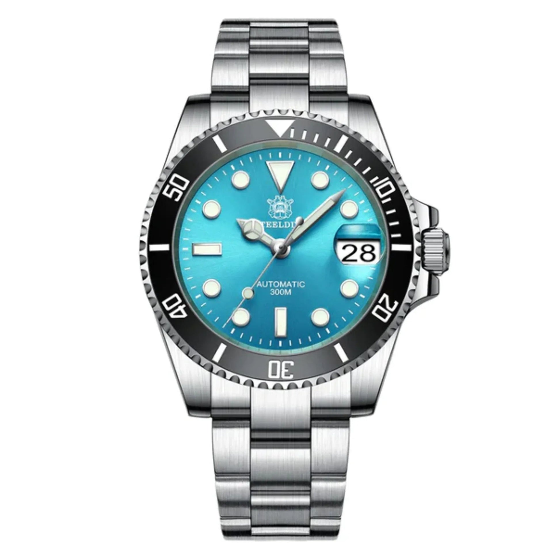 Steeldive SD1953 Sub Men Dive Watch V2 Light Blue Dial With Oyster Bracelet - DREAM WATCHES
