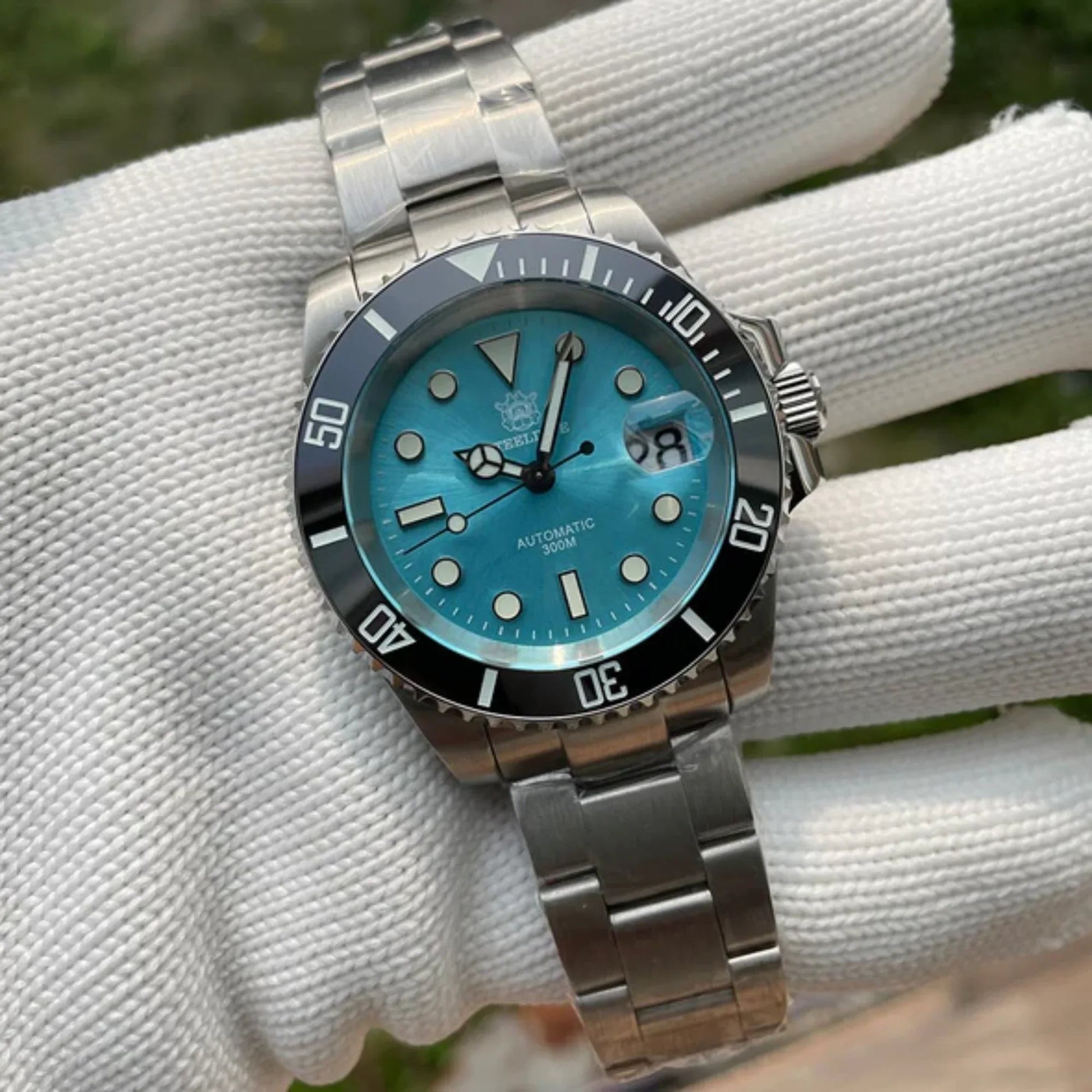 Steeldive SD1953 Sub Men Dive Watch V2 Light Blue Dial With Oyster Bracelet - DREAM WATCHES