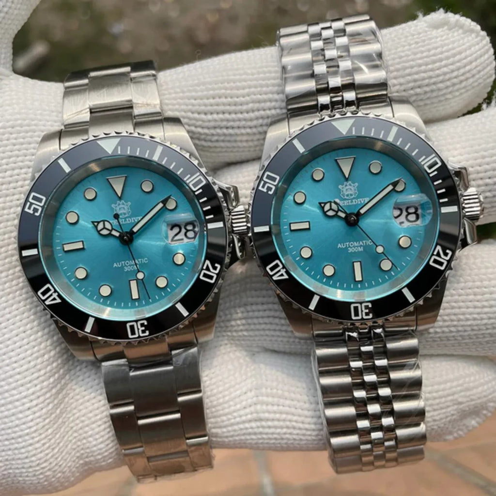 Steeldive SD1953 Sub Men Dive Watch V2 Light Blue Dial With Oyster Bracelet - DREAM WATCHES