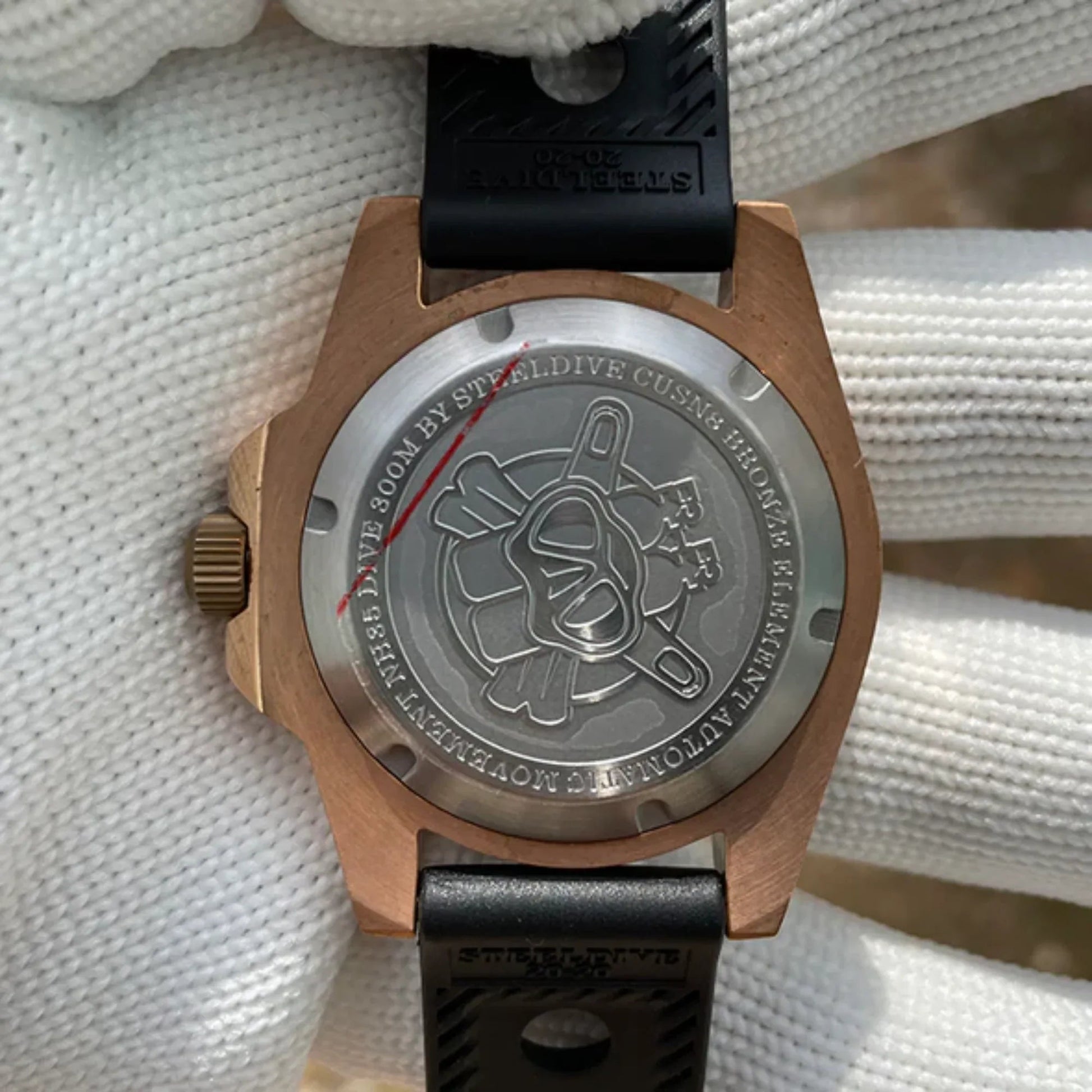 Steeldive SD1953S Bronze Sub Men Watch - Black Holer Strap - DREAM WATCHES