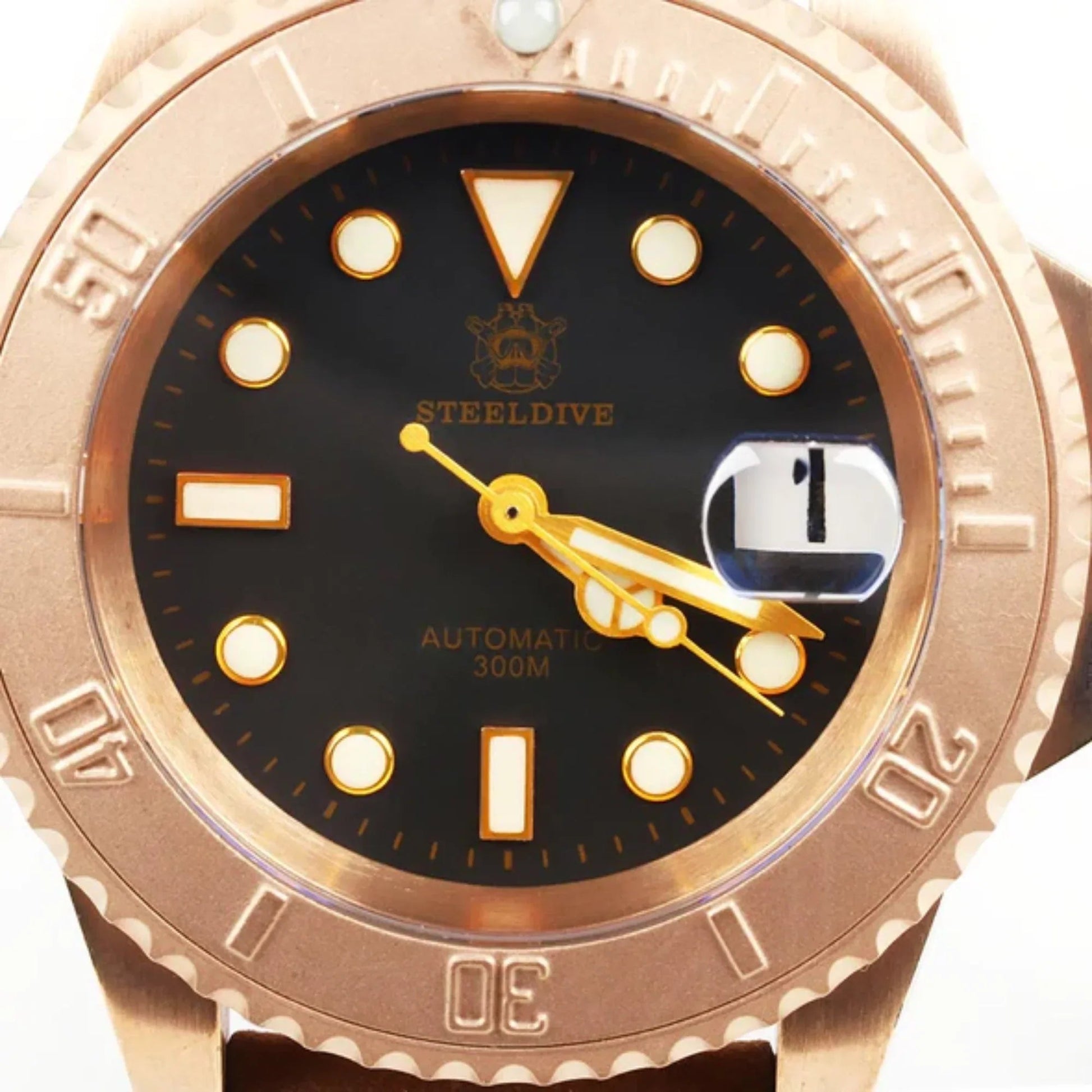 Steeldive SD1953S Bronze Sub Men Watch - Black Holer Strap - DREAM WATCHES