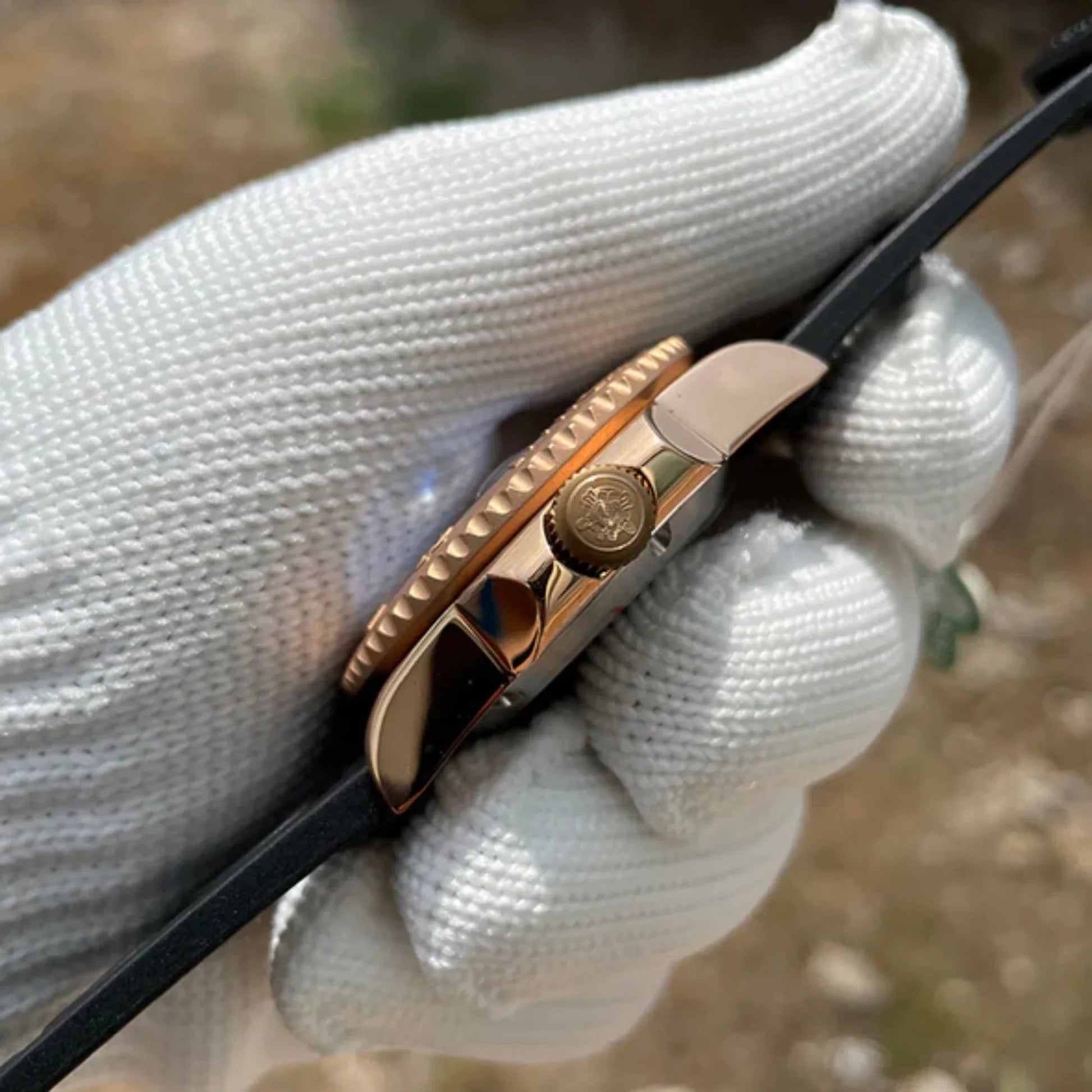 Steeldive SD1953S Bronze Sub Men Watch - Black Holer Strap - DREAM WATCHES