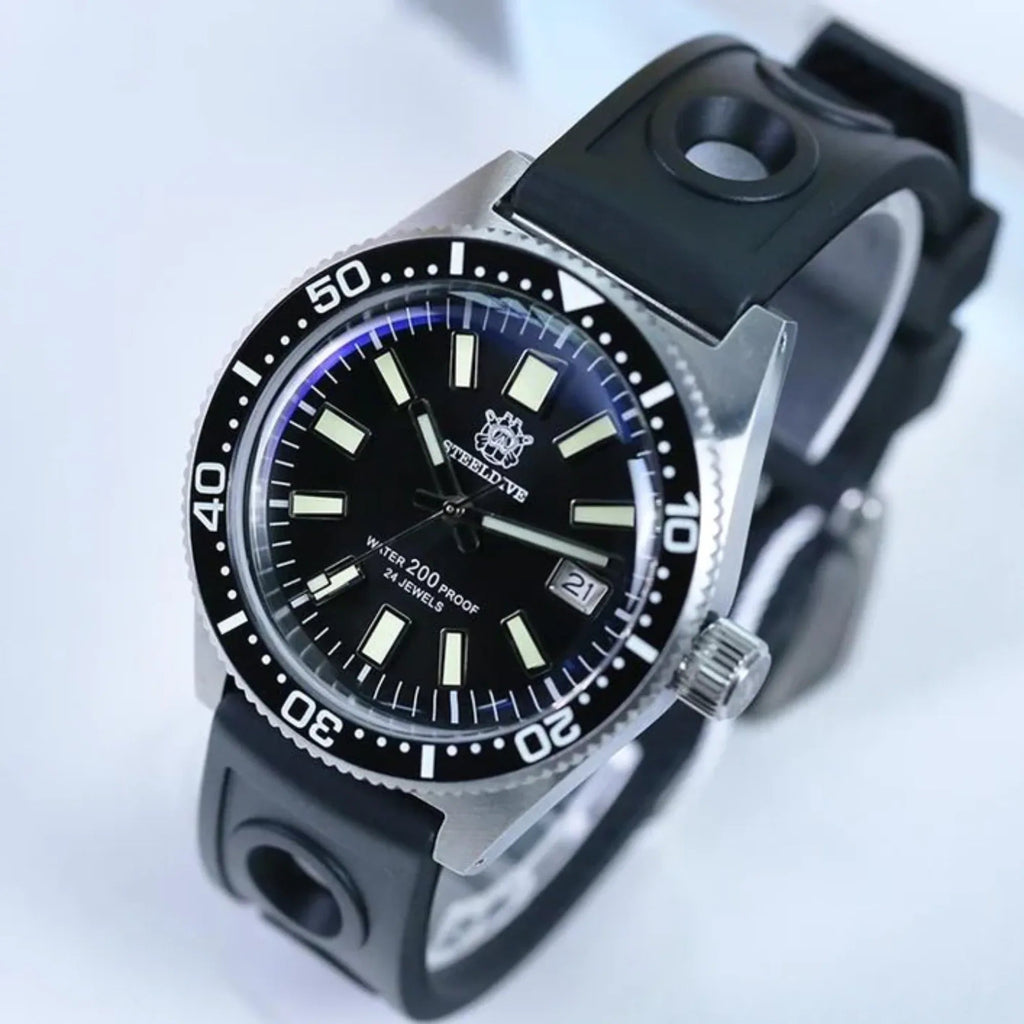 Steeldive SD1962 62MAS Automatic Men Watch - Black on a steel bracelet - DREAM WATCHES