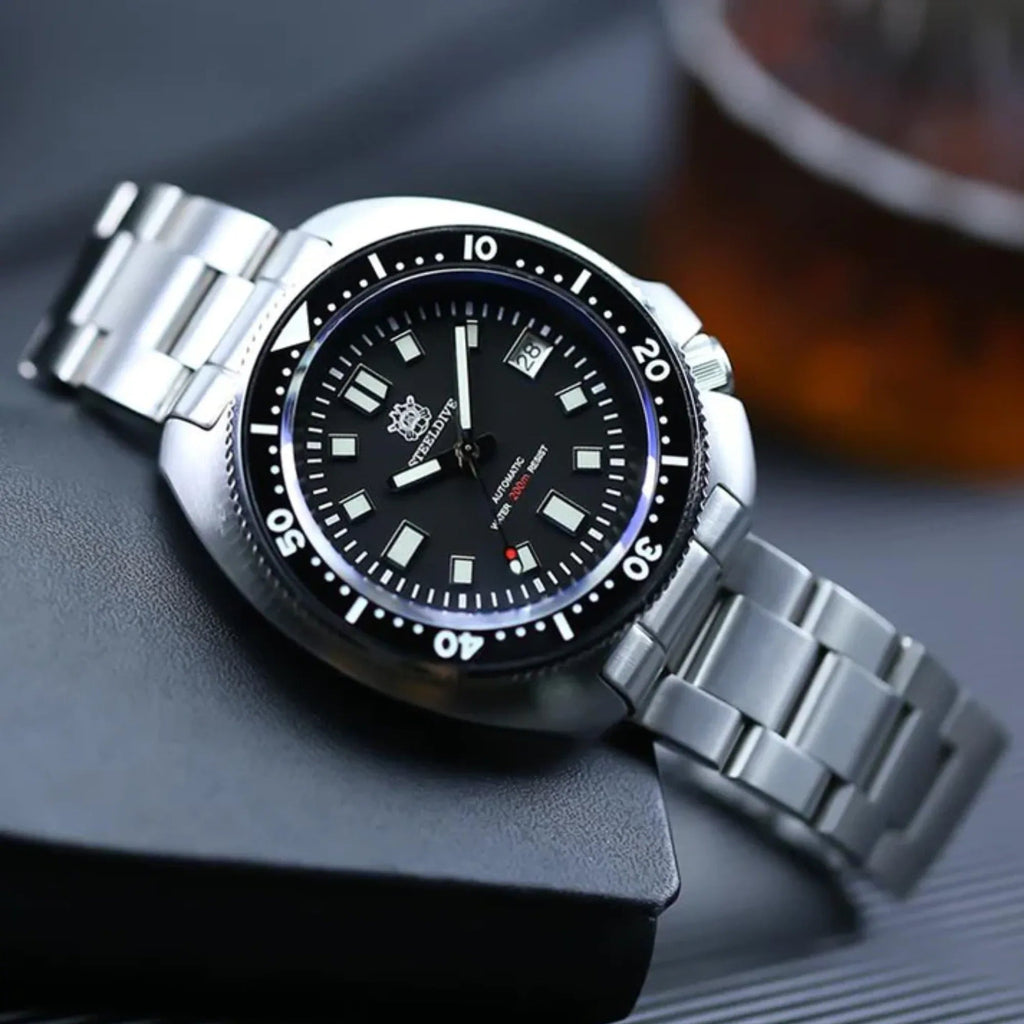 Steeldive SD1970 6105 Turtle Diver Watch V2 - Black - DREAM WATCHES