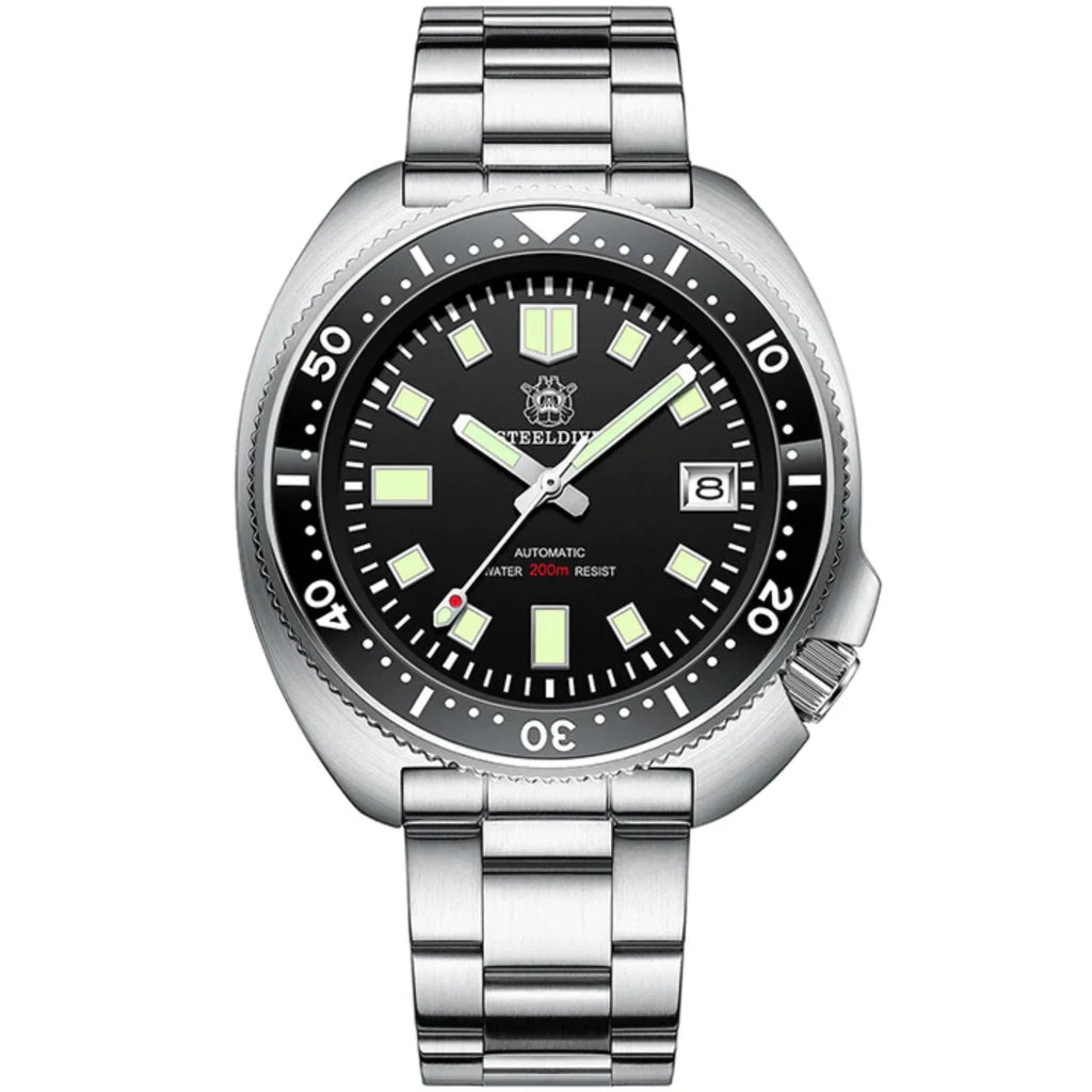 Steeldive SD1970 6105 Turtle Diver Watch V2 - Black - DREAM WATCHES