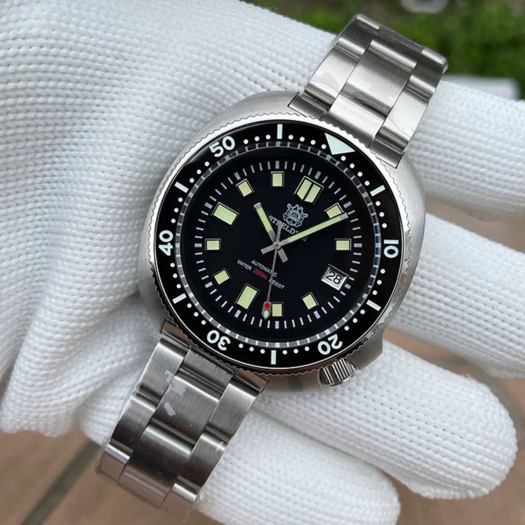 Steeldive SD1970 6105 Turtle Diver Watch V2 - Black - DREAM WATCHES