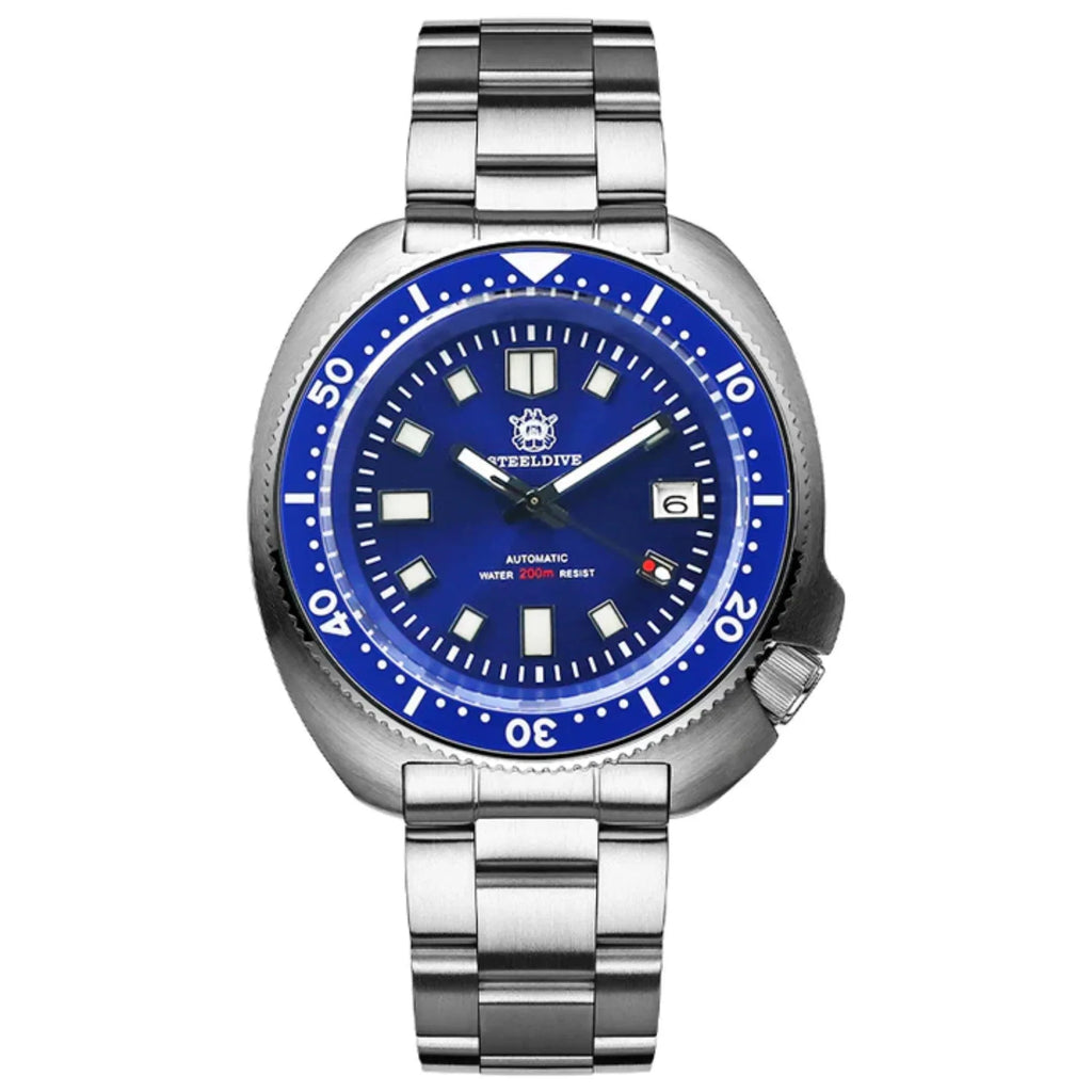 Steeldive SD1970 6105 Turtle Diver Watch V2 - Blue - DREAM WATCHES