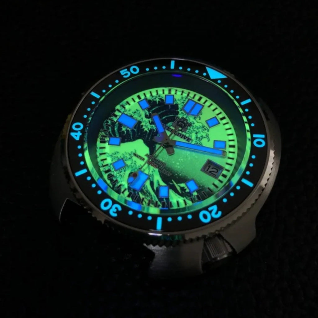Steeldive SD1970 Great Wave Turtle Diver - Black - DREAM WATCHES