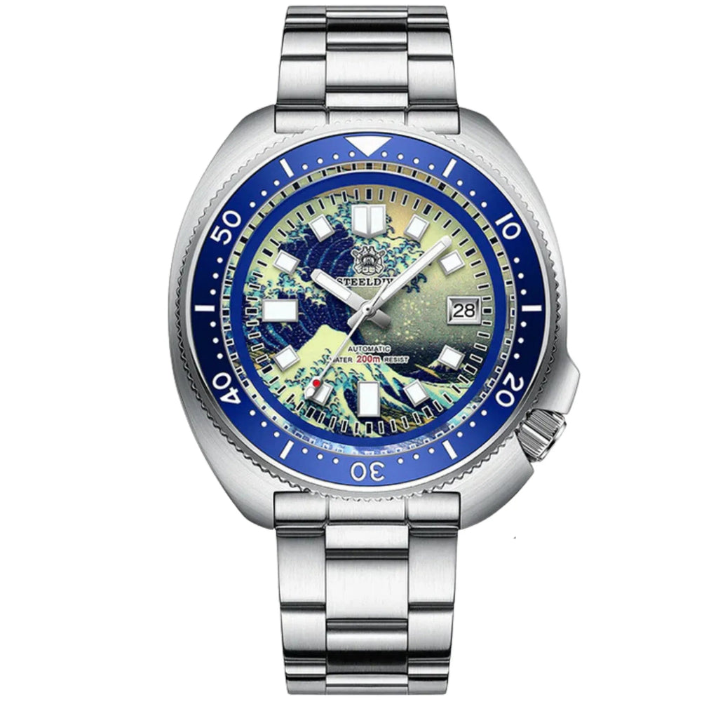 Steeldive SD1970 Great Wave Turtle Diver - Blue - DREAM WATCHES