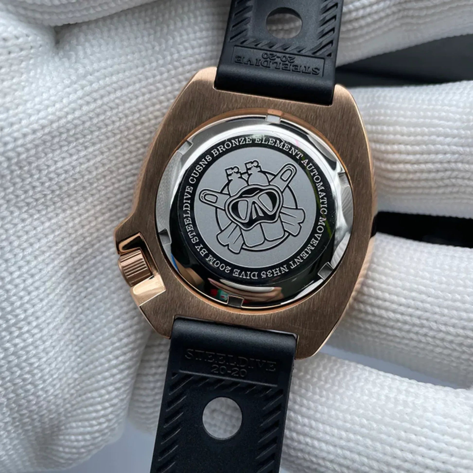 Steeldive SD1970S Bronze 6105 Turtle Diving Watch V2 - Brown leather Strap - DREAM WATCHES