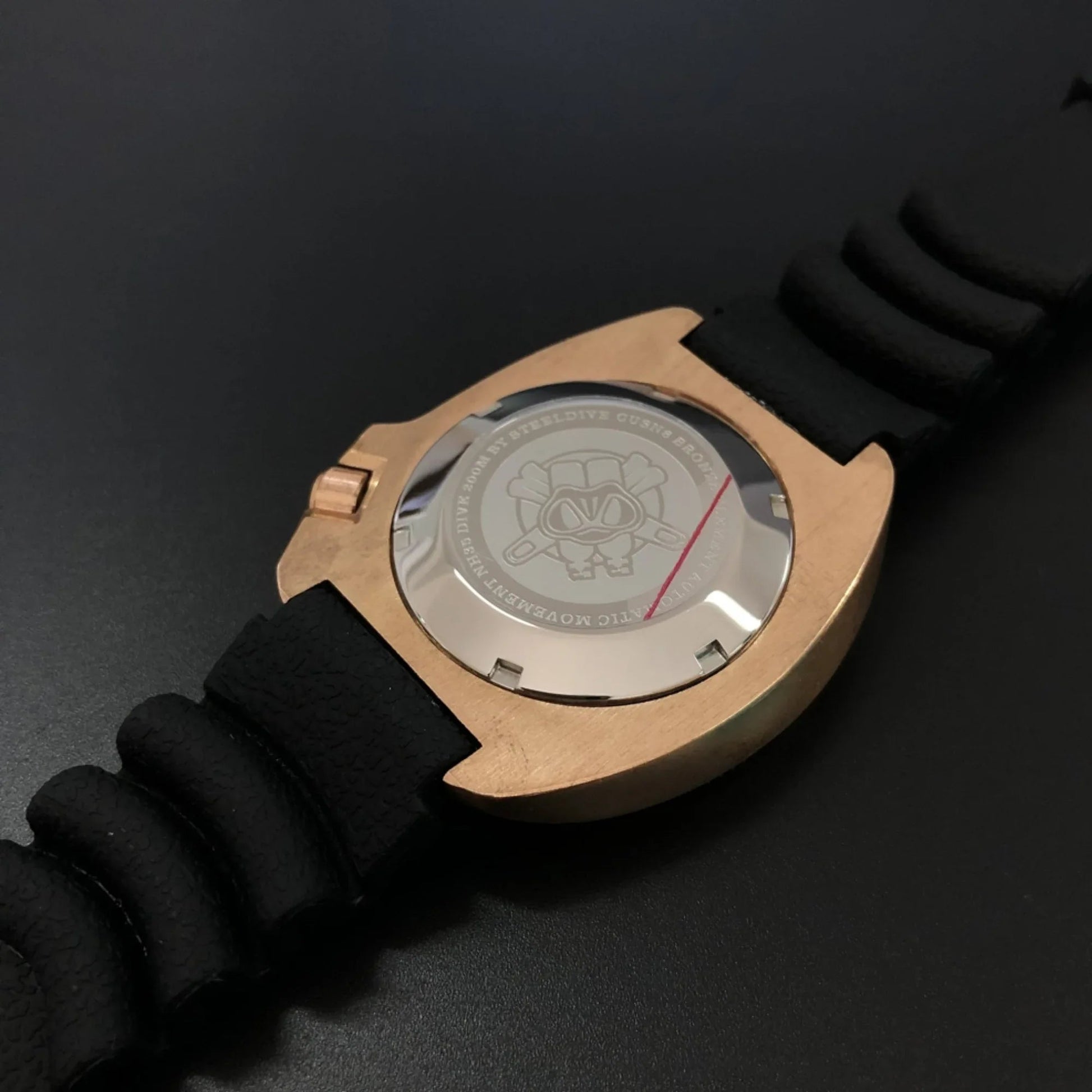 Steeldive SD1970S Bronze 6105 Turtle Diving Watch V2 With Black Holer Rubber Strap - Bronze - DREAM WATCHES