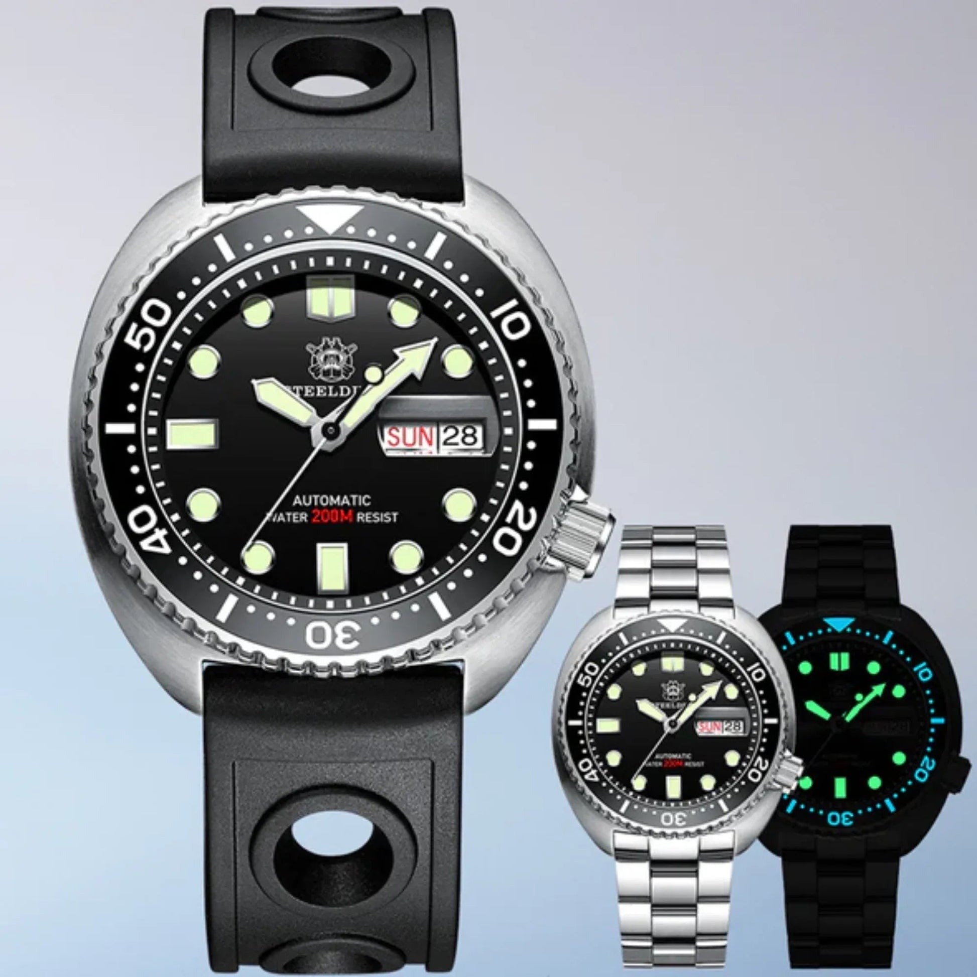 STEELDIVE SD1972 6309 King Turtle Dive Watch V2 - on Steel Bracelet - DREAM WATCHES
