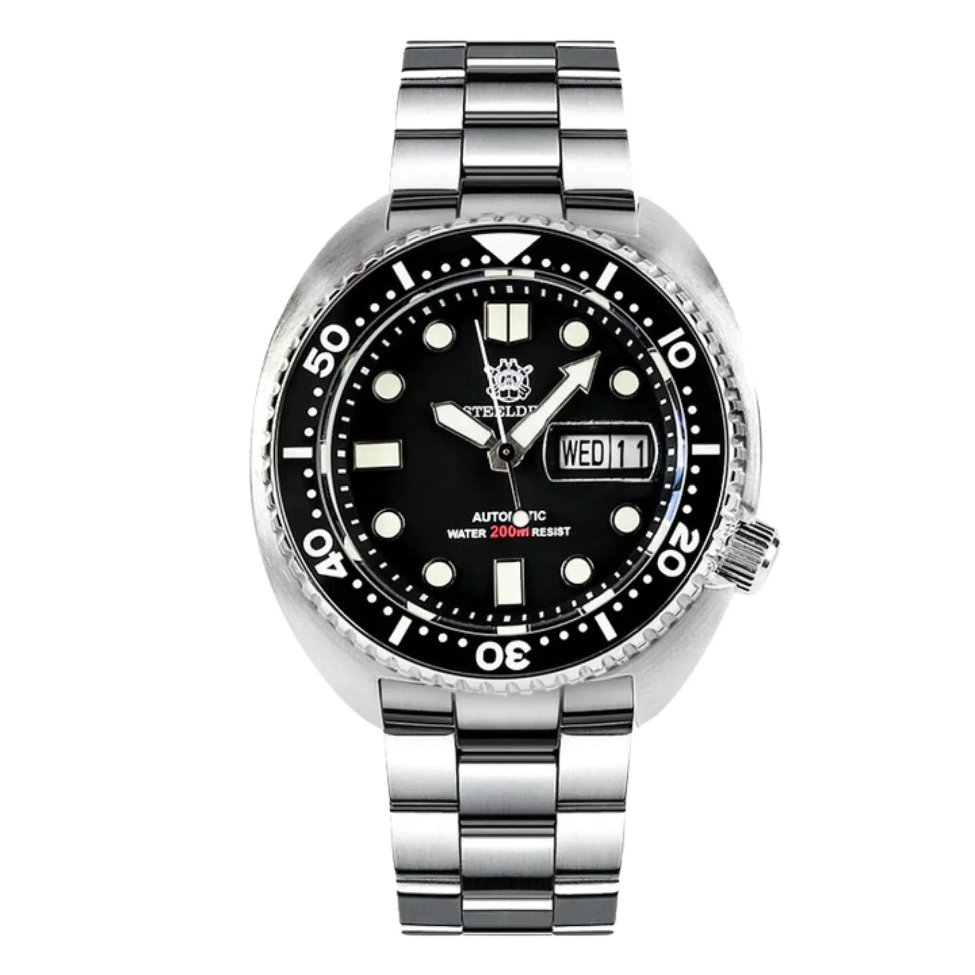 STEELDIVE SD1972 6309 King Turtle Dive Watch V2 - on Steel Bracelet - DREAM WATCHES
