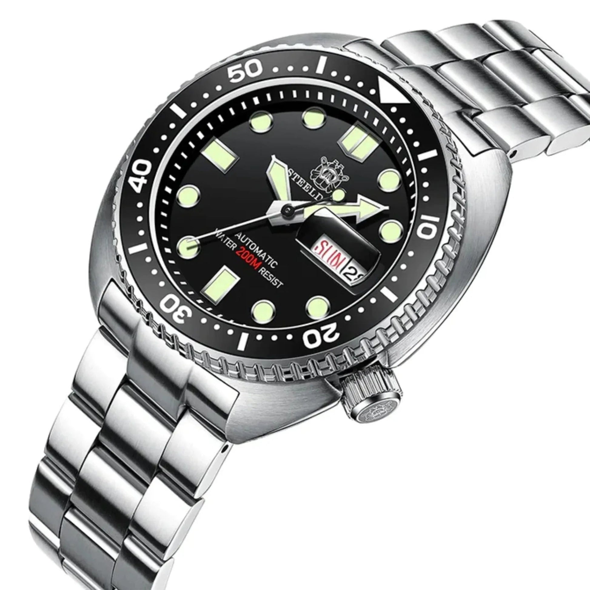 STEELDIVE SD1972 6309 King Turtle Dive Watch V2 - on Steel Bracelet - DREAM WATCHES