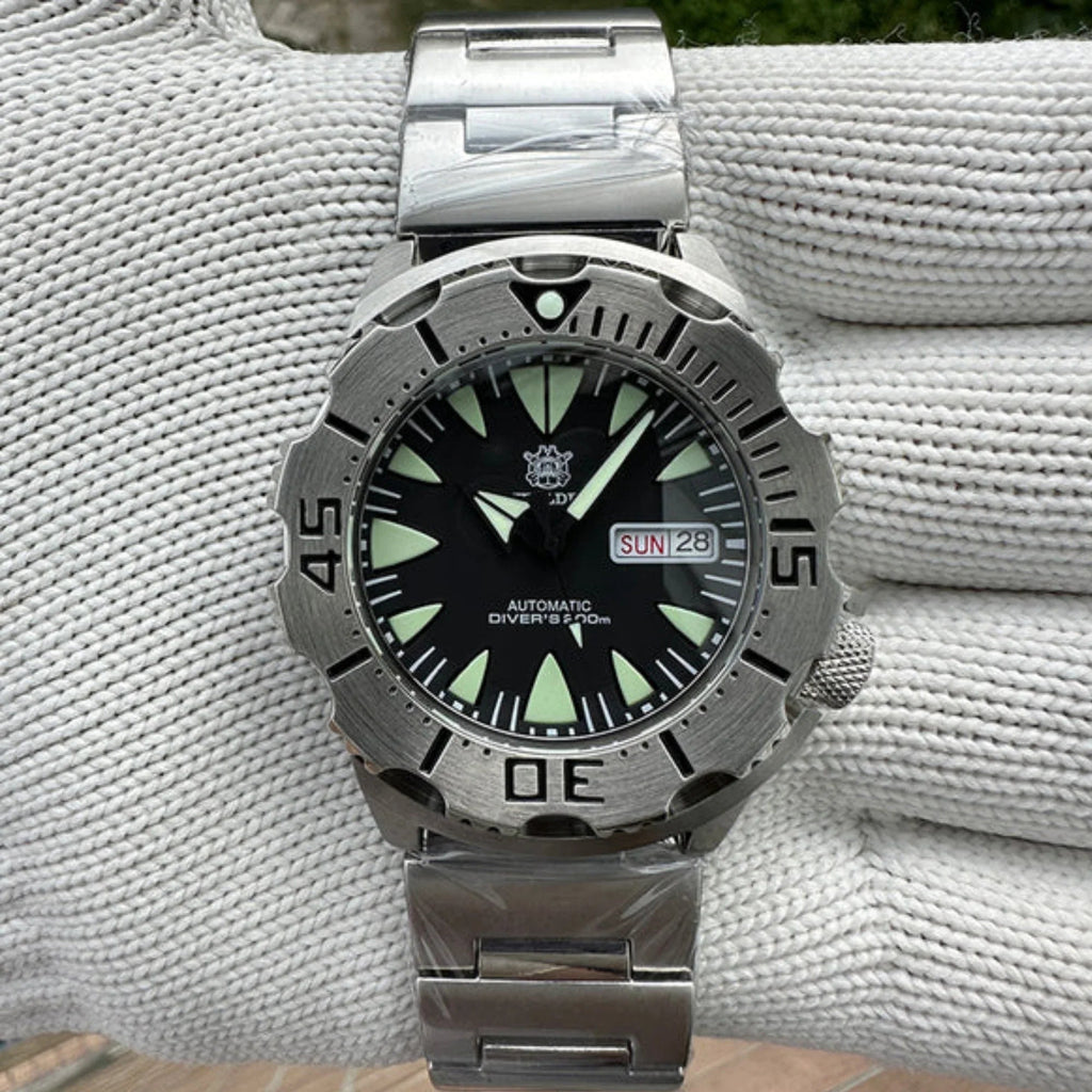 Steeldive SD1984 NH36 Automatic Monster Men Watch - Black - DREAM WATCHES