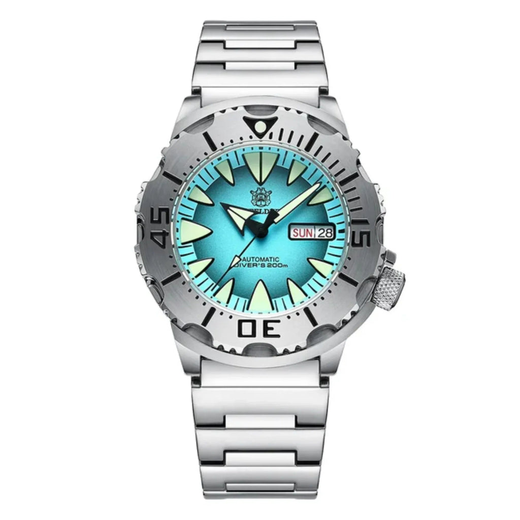 Steeldive SD1984 NH36 Automatic Monster Men Watch - Turquoise Blue - DREAM WATCHES
