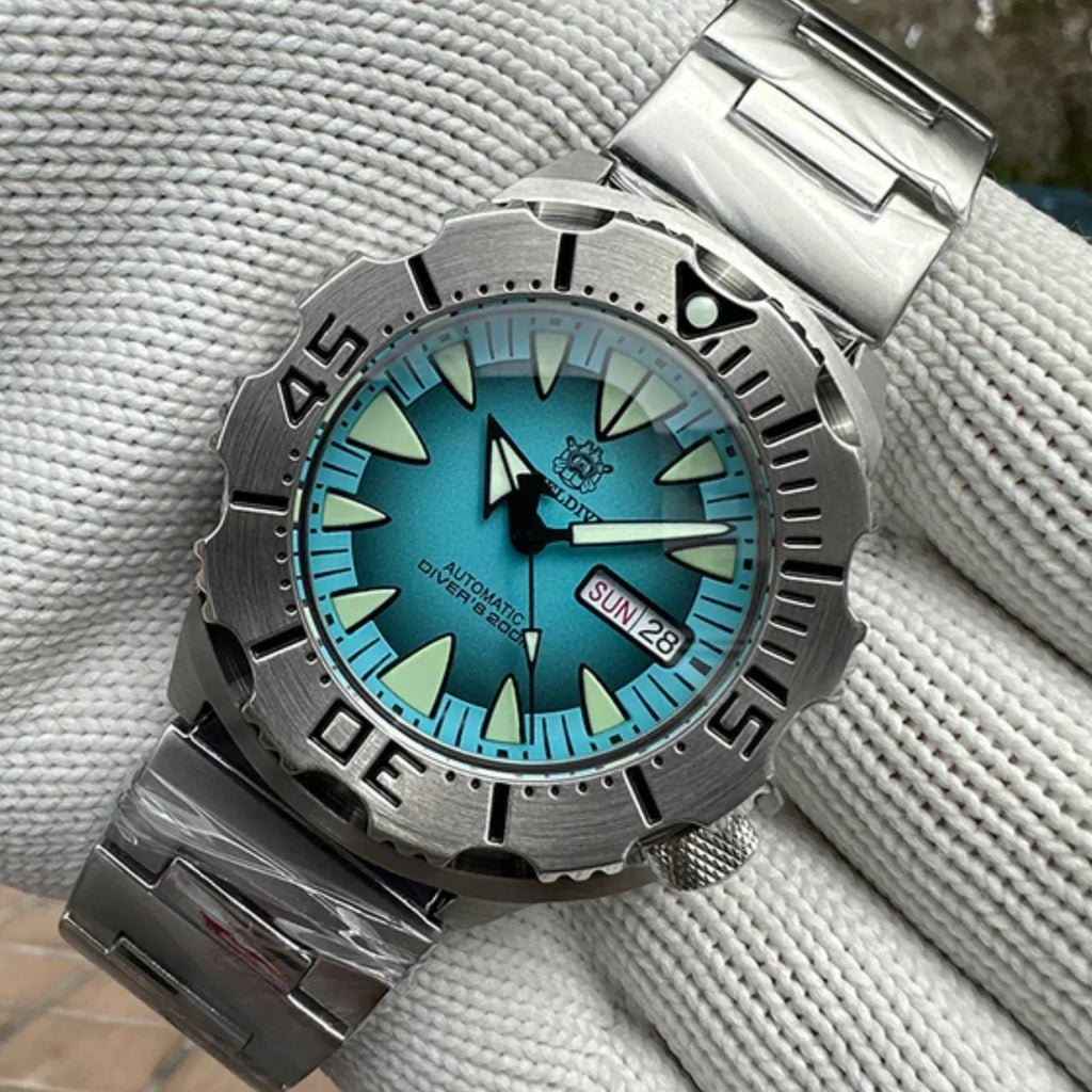 Steeldive SD1984 NH36 Automatic Monster Men Watch - Turquoise Blue - DREAM WATCHES