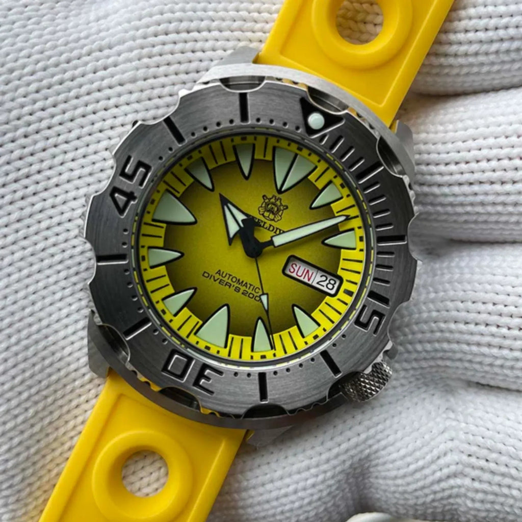 Steeldive SD1984 NH36 Automatic Monster Men Watch - Yellow - DREAM WATCHES