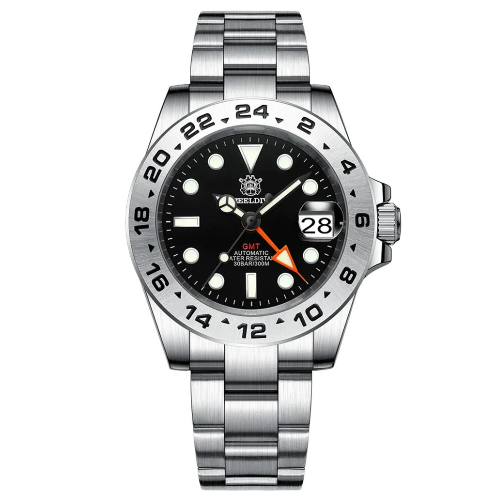 Steeldive SD1992 NH34 GMT Automatic Watch - Black Dial - DREAM WATCHES
