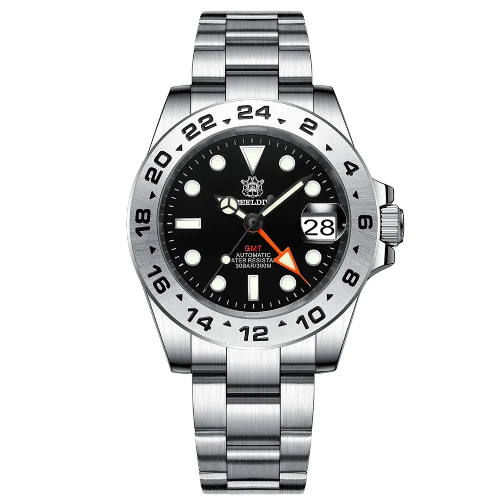 Steeldive SD1992 NH34 GMT Automatic Watch - Black Dial - DREAM WATCHES