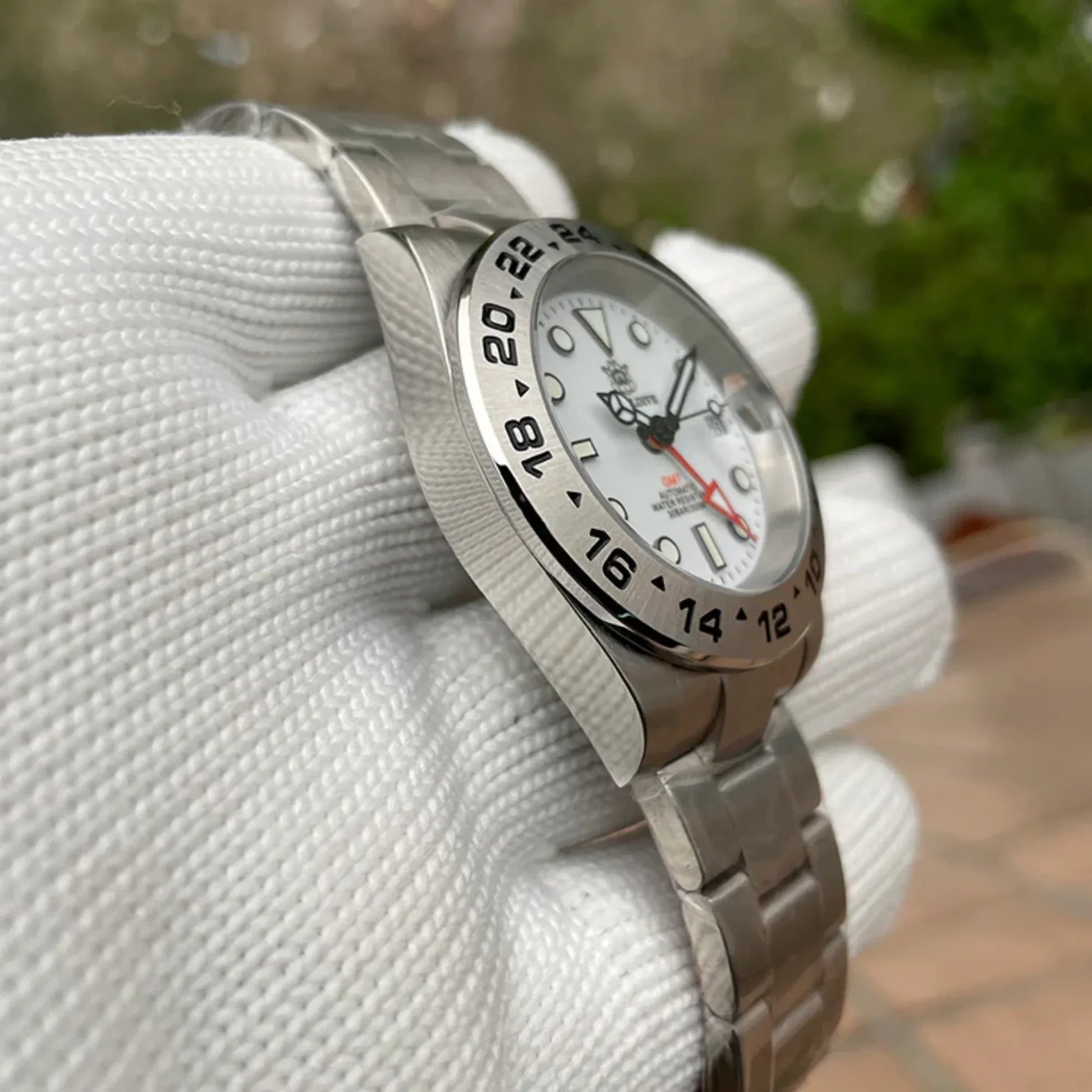 Steeldive SD1992 NH34 GMT Automatic Watch - White Dial - DREAM WATCHES