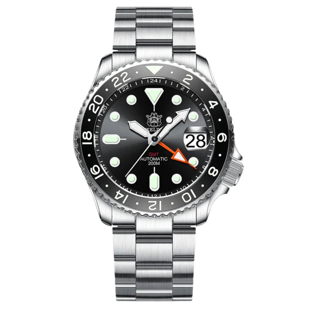 Steeldive SD1994 SKX007 NH34 GMT Automatic Watch - Black - DREAM WATCHES