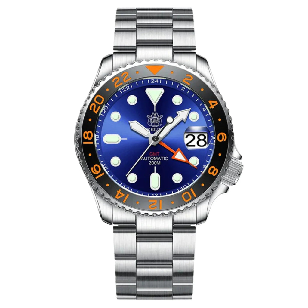 Steeldive SD1994 SKX007 NH34 GMT Automatic Watch - Blue - DREAM WATCHES