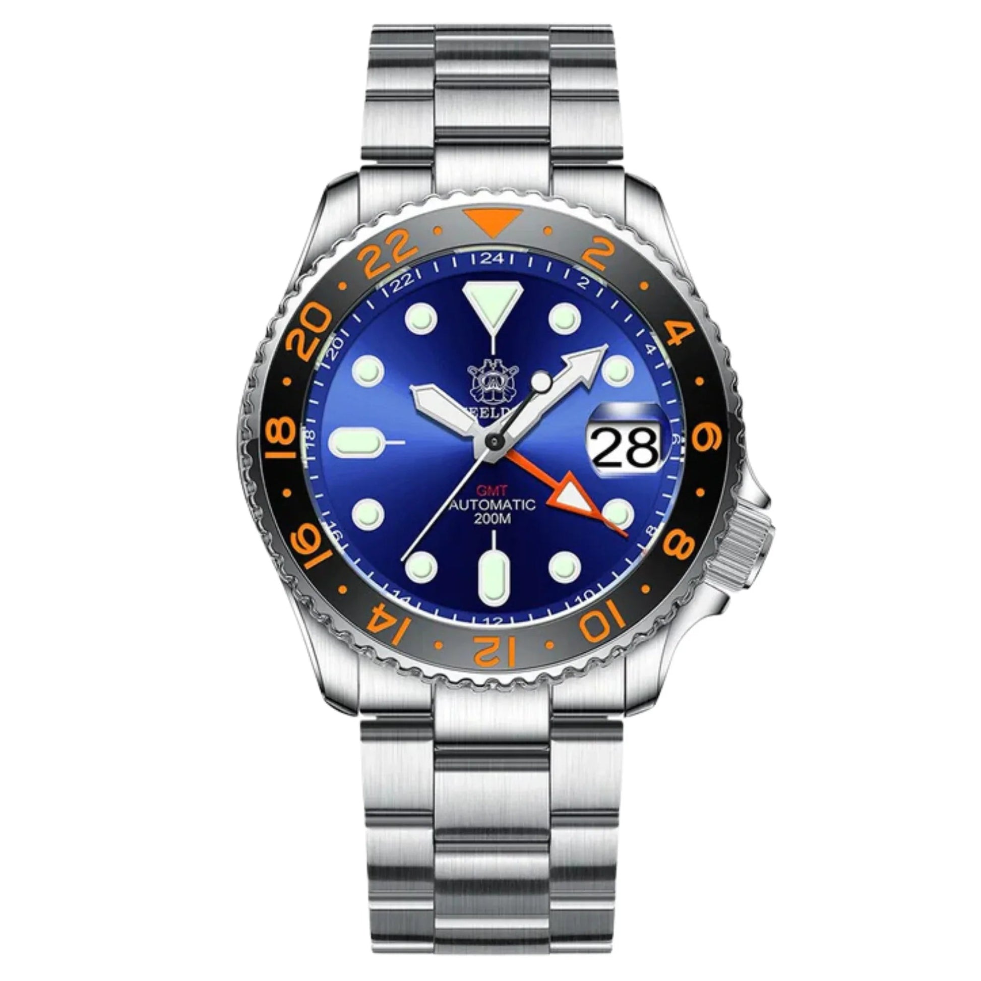 Steeldive SD1994 SKX007 NH34 GMT Automatic Watch - Blue - DREAM WATCHES